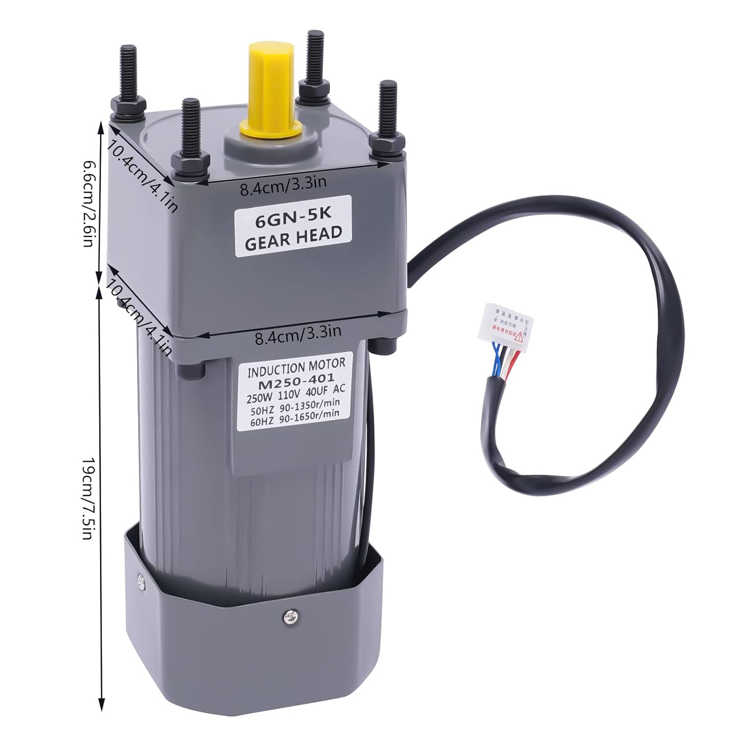 250W 110V 5K AC Gear Motor, Variable Speed Motor with Variable Speed Controller and Bracket 0-270rpm Single-Phase Gear Reducer Motor Reversible High Torque Motor for Automated & Conveyor
