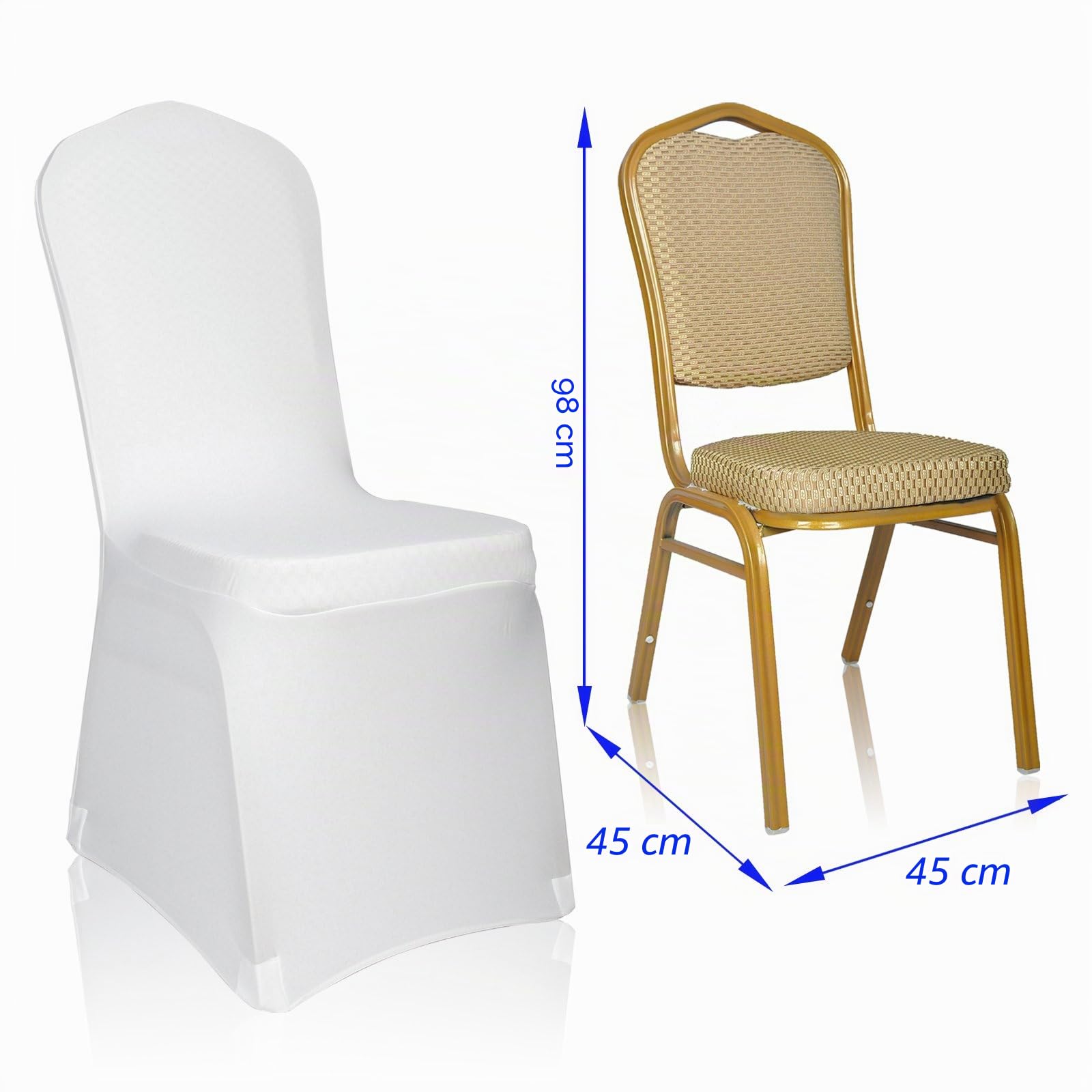 EMART Fundas para Sillas Blancas 100 Pieza,Fundas Sillas Comedor Elasticas