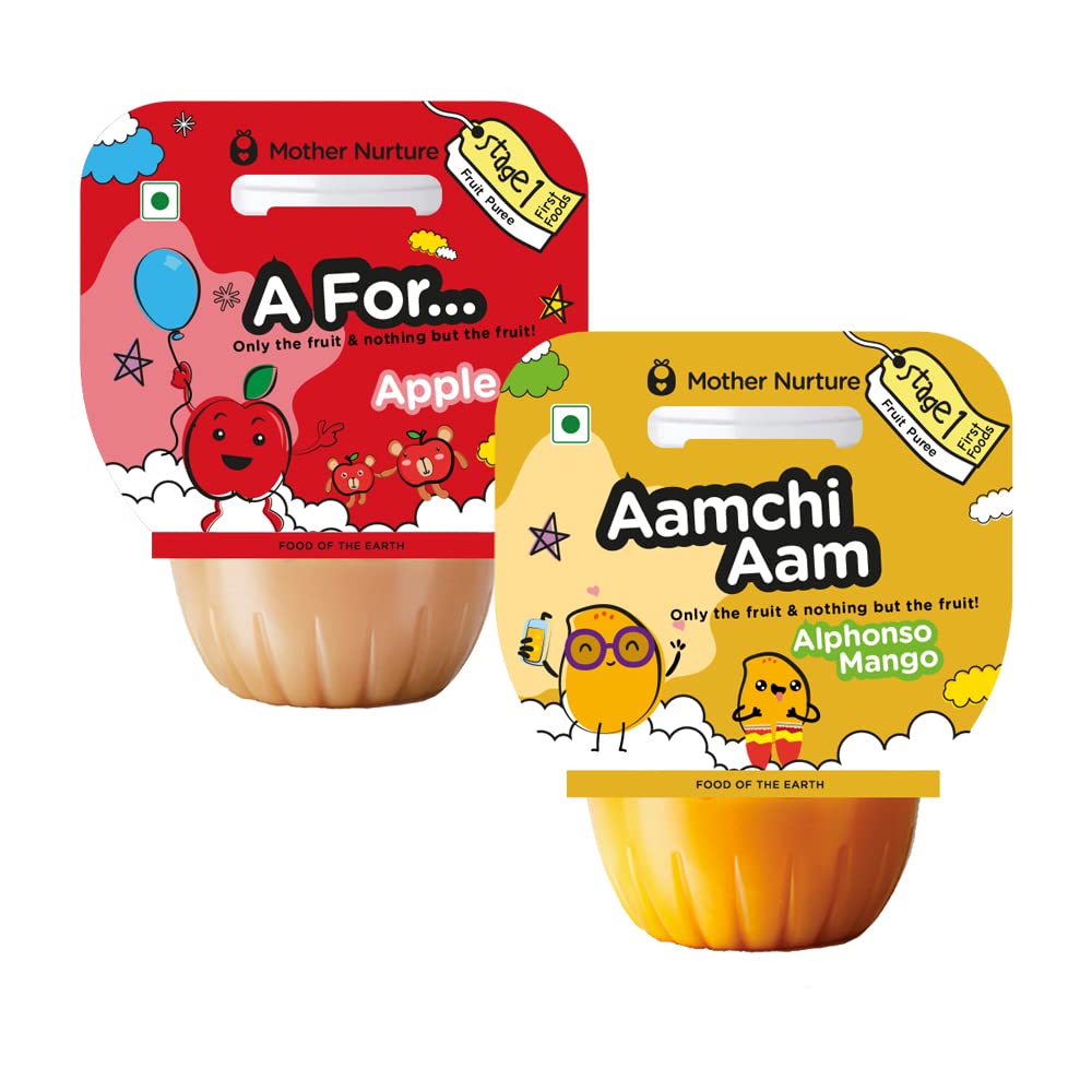 A for Apple + Aamchi Aam (combo pack) for Stage 1 Baby Food | Mother Nurture