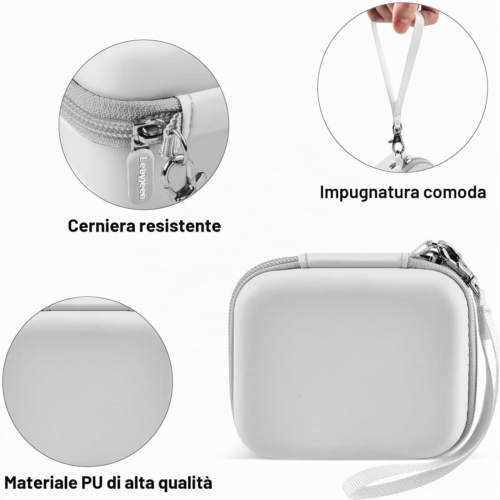 Leayjeen Custodia Rigida per Fotocamera Istantanea Polaroid Go 2, Bianca