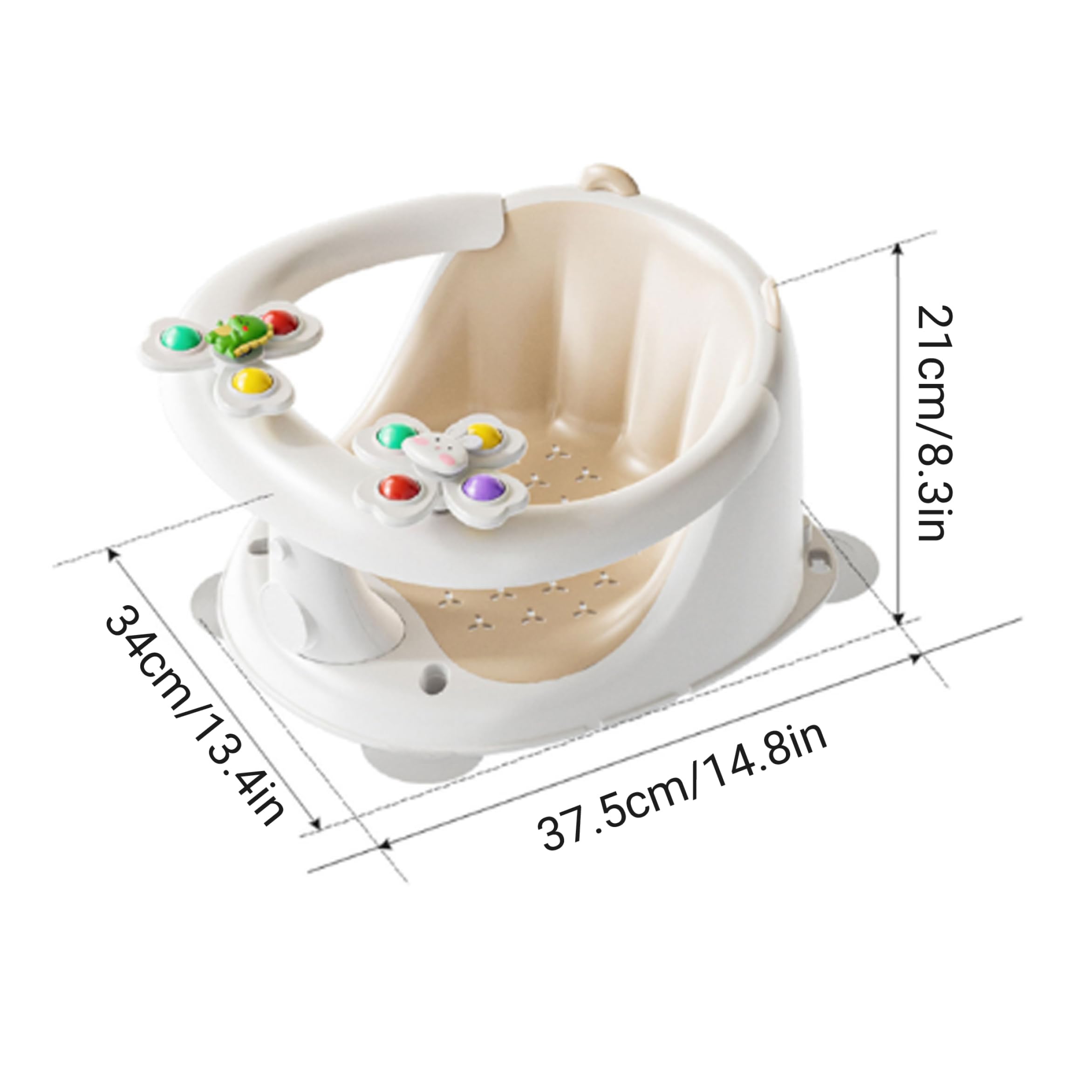 Baby-Badesitz ab 6 Monaten, multifunktionaler, kippsicherer Baby-Badestuhl mit ergonomischem TPE-Kissen, ideal zum Baden, Sitzen und Essen