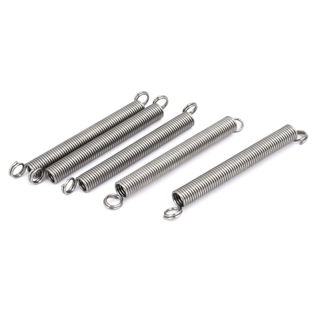 Uxcell Silver Sourcingmap 0.8Mmx6mmx60mm 304 Stainless Steel Tension Springs Tone 5Pcs