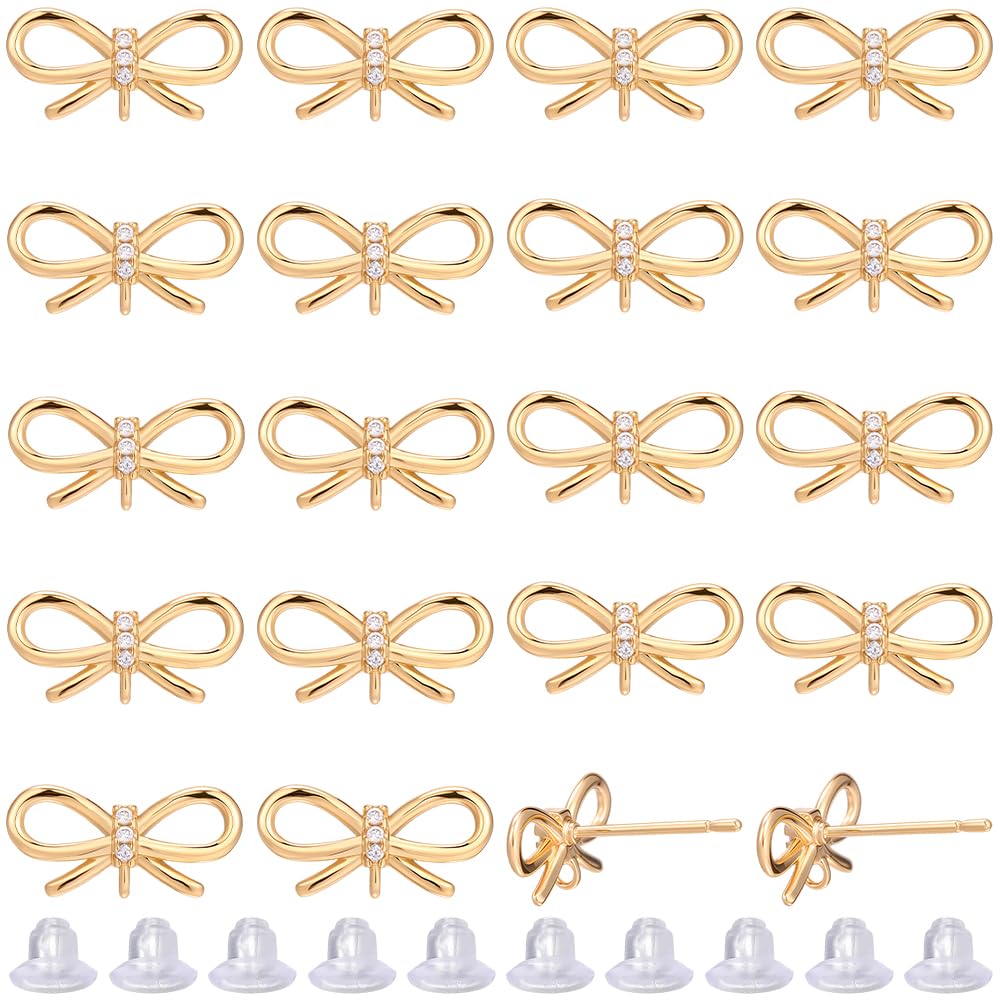 Pendientes de lazo dorados para talleres de joyería creativa
