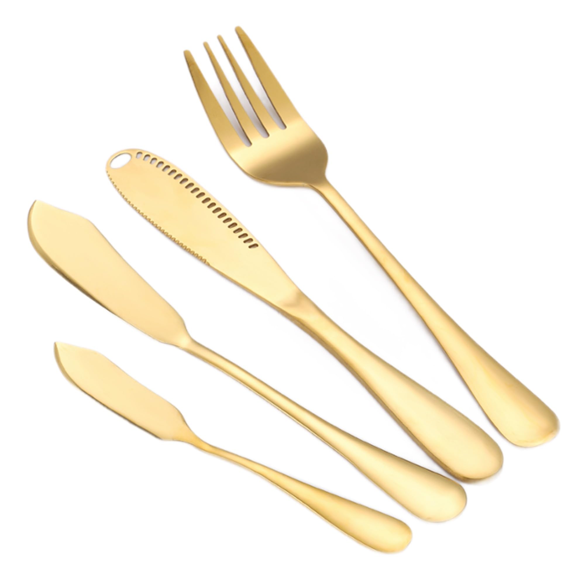 72 teiliges Besteck-Set für 12 Personen aus hochwertigem 18/10 Edelstahl in Gold