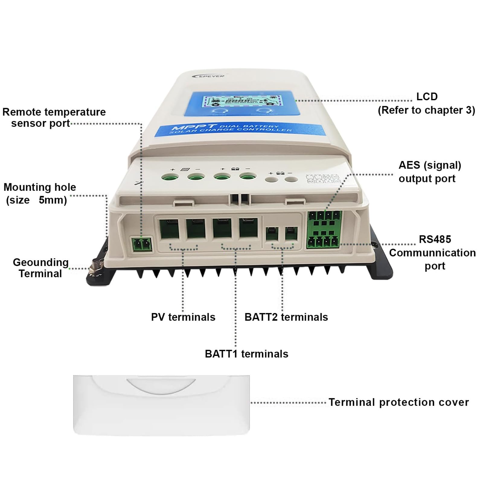 EPEVER® MPPT DuoRacer 20A charge controller solar charging controller