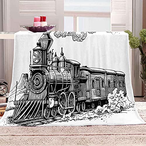 Couverture imprimé train 3D pour des soirées cocooning chaleureuses