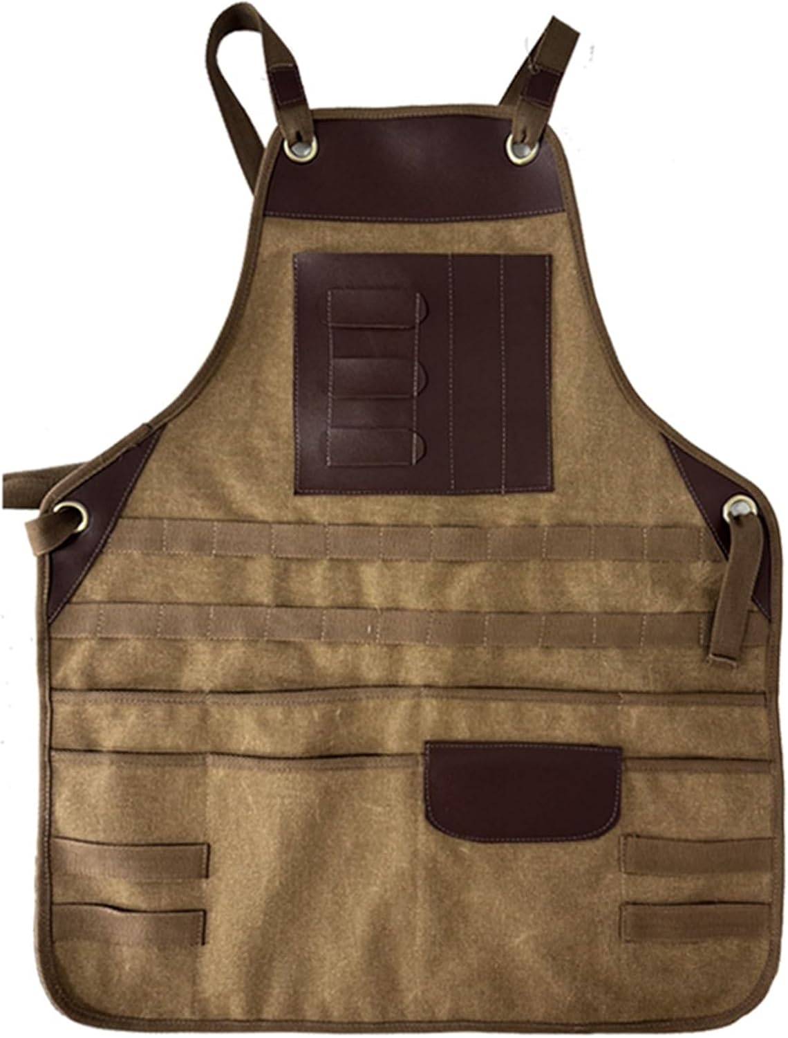 [ABGEVGBLE] 工具 エプロン 二層ポケット厚手キャンバスツールエプロン 作業用 職人