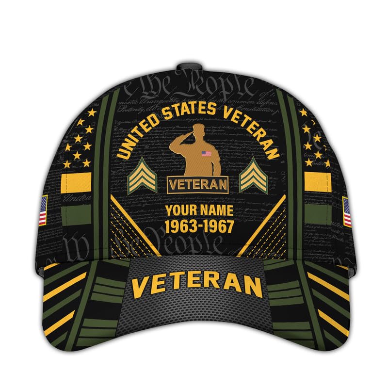 Veteran Hats for Men – Military Veteran Caps, Patriotic Ball Cap, Gift for Veterans Day, Adjustable Design, Tactical Ball Cap