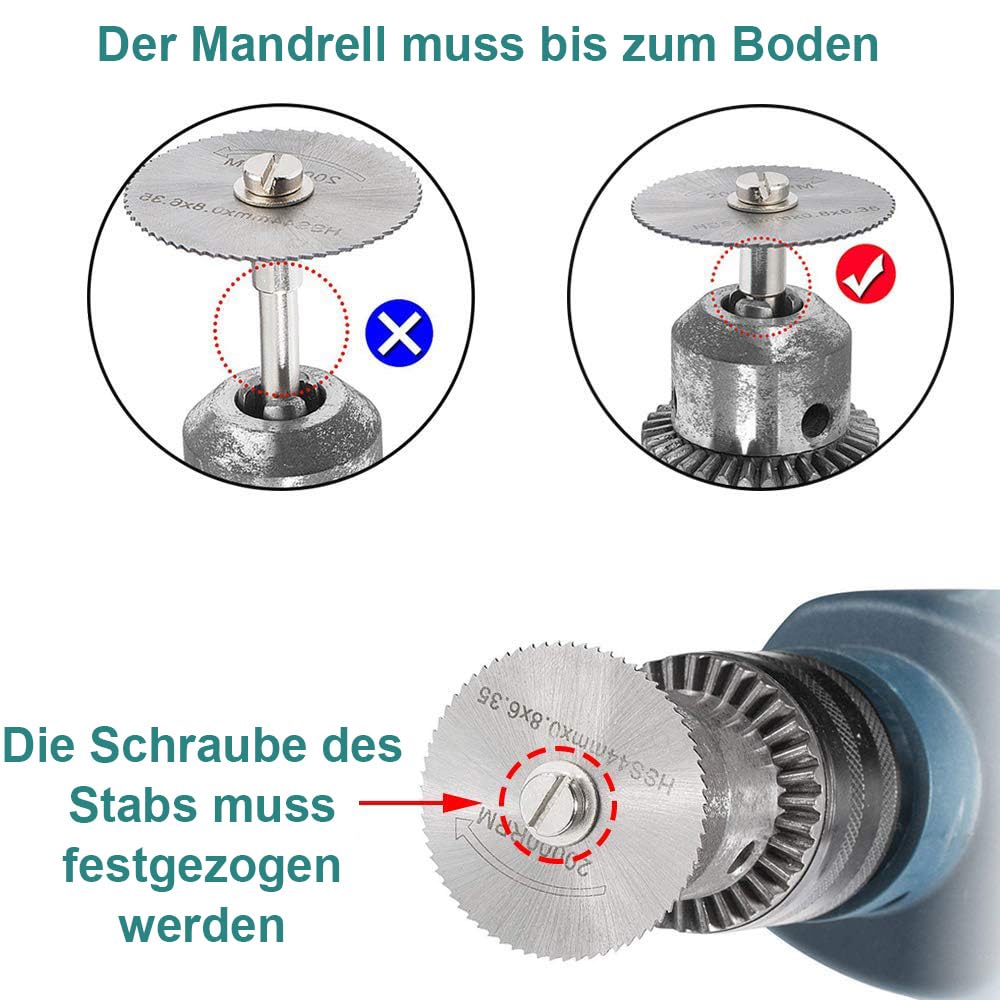 Set di 8 lame circolari, lame in acciaio ad alta velocità per utensili rotanti, lame in acciaio circolare HSS per utensili multifunzione per tagliare legno, plastica e metallo