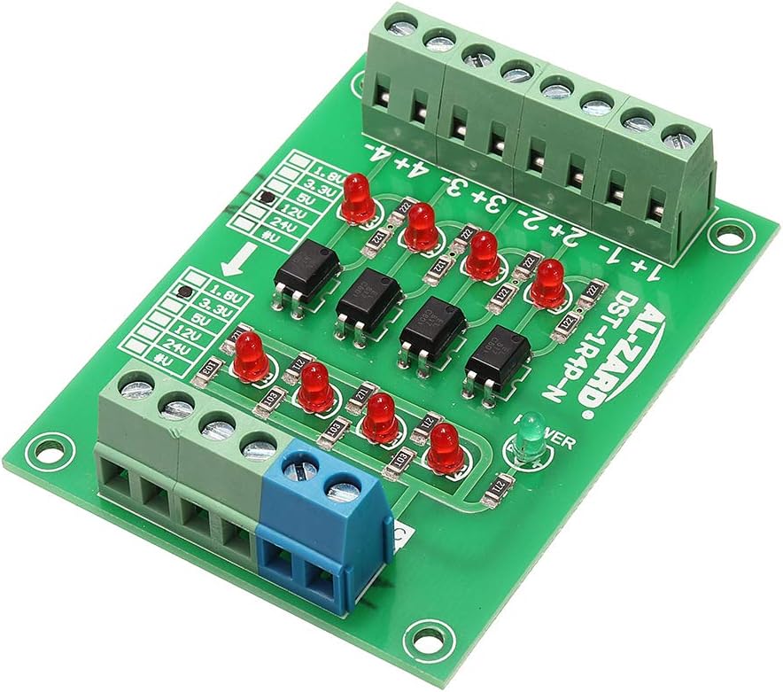 ILS - 12V To 3.3V 4 Channel Optocoupler Isolation Board Isolated Module PLC Signal Level Voltage Converter