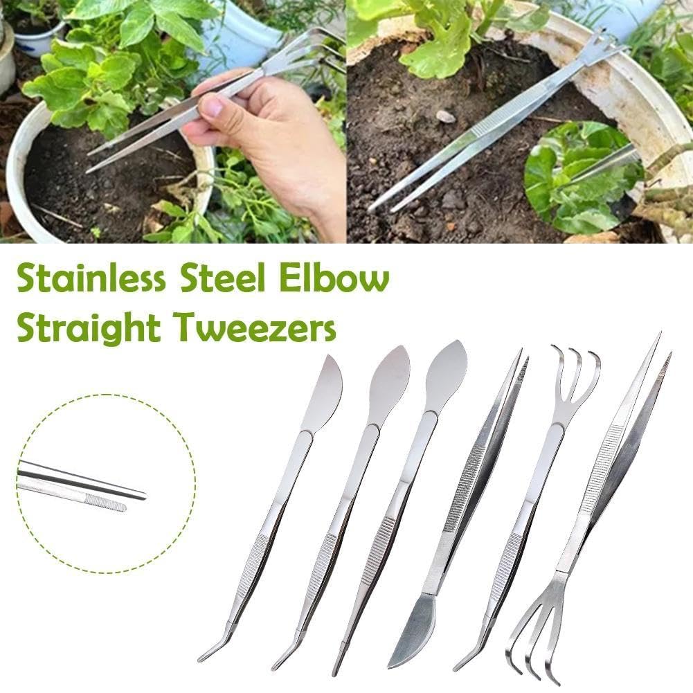Pince à épiler 2 en 1 pour bonsaï, outil de jardinage, râteau à racines, mini grattoir pour plantes, bonsaï Aqu