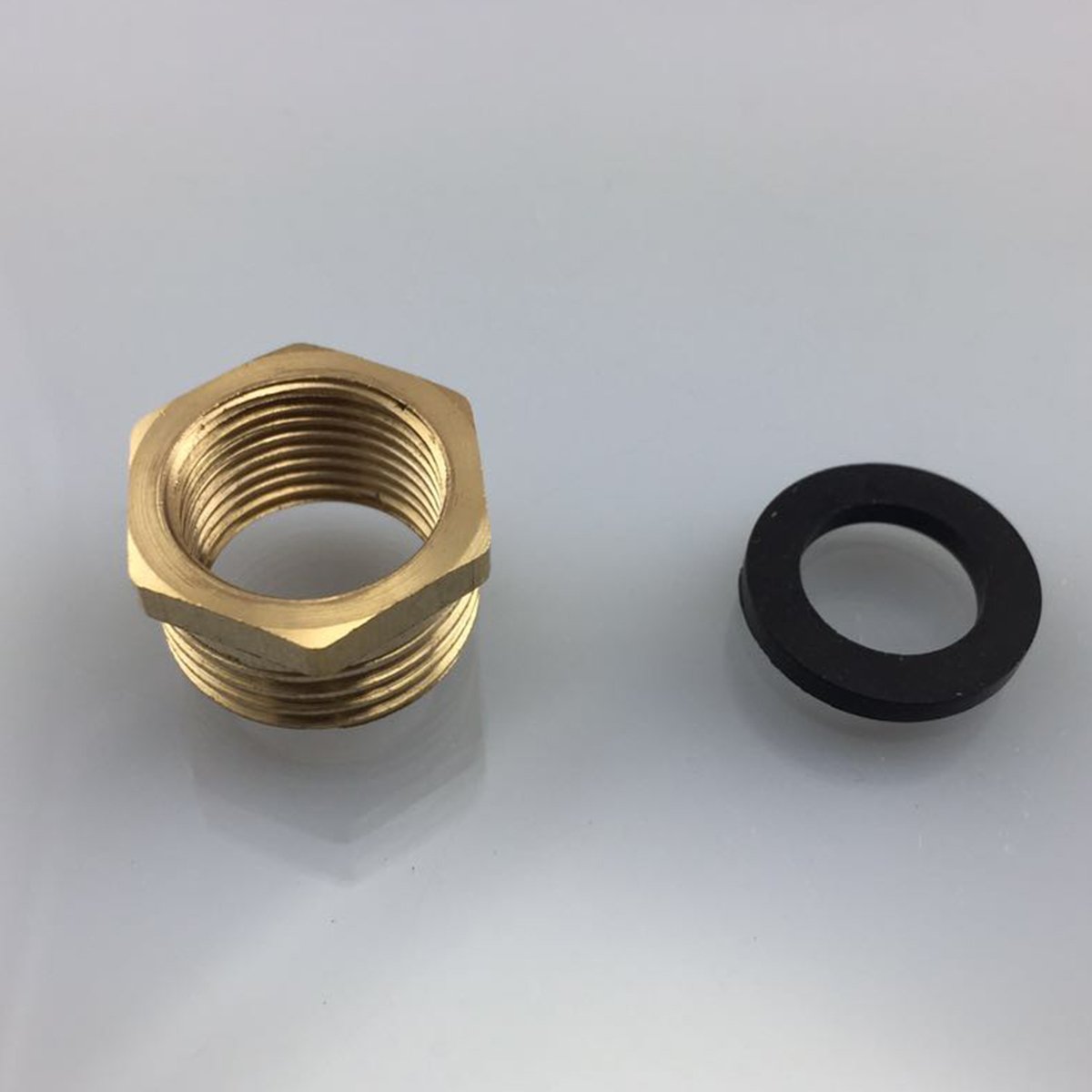 2 Stück Reduzieradapter Messing – 1/2" Auf 3/8" (AG20mm X IG15mm), Mit Dichtungsband Für Wasserleitungen