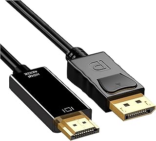 4K DisplayPort to HDMI Cable, Gold-Plated DisplayPort (DP) to HDMI 1.8M Cable Compatible for Lenovo, Dell, HP, Asus and Other Brand
