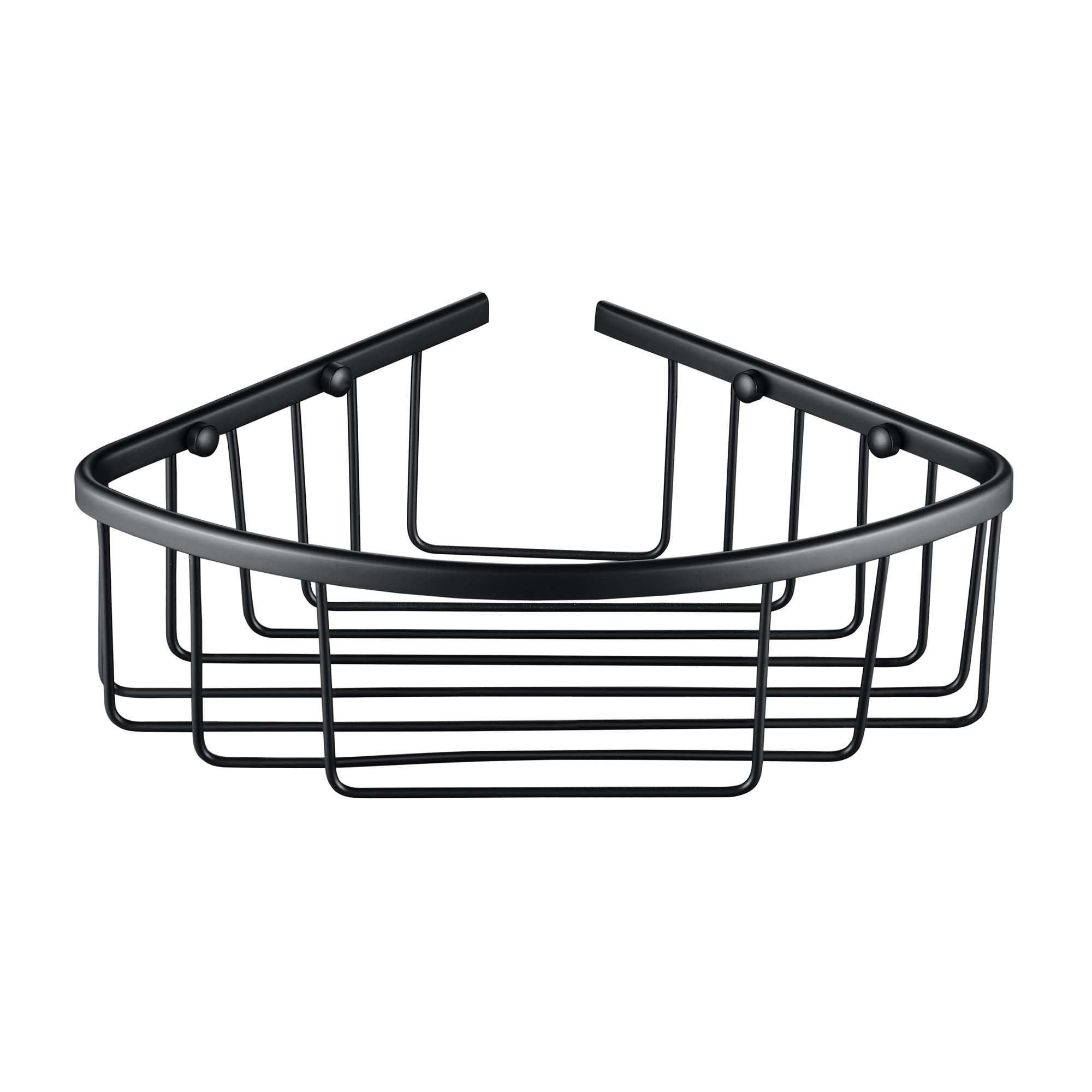 Go Bathrooms Bath Shower Black Corner Basket Caddy Wall Mounted Bathroom Accessory Organiser Solid Brass Black Finish