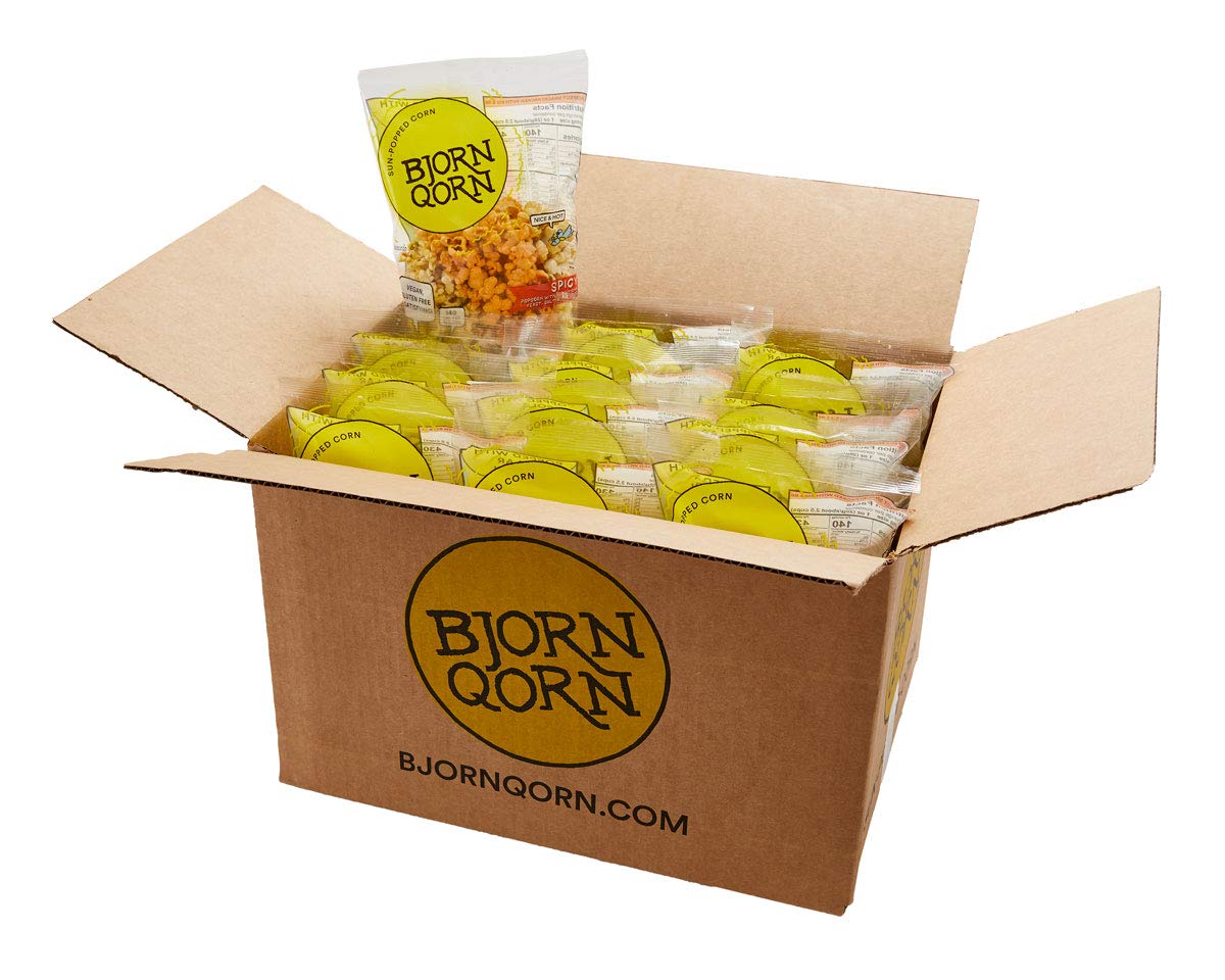 コーン Amazon.com: BjornQorn Spicy 12-Pack Popcorn - Vegan & Gluten-Free