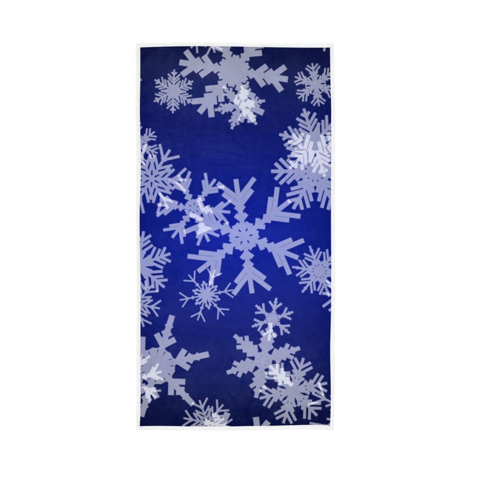 LSRCPD Blue Christmas Snow Towels, 15 x 30 Inches Spa Facial Towels, Decorative Bath Towels Esthetician Facial Towels