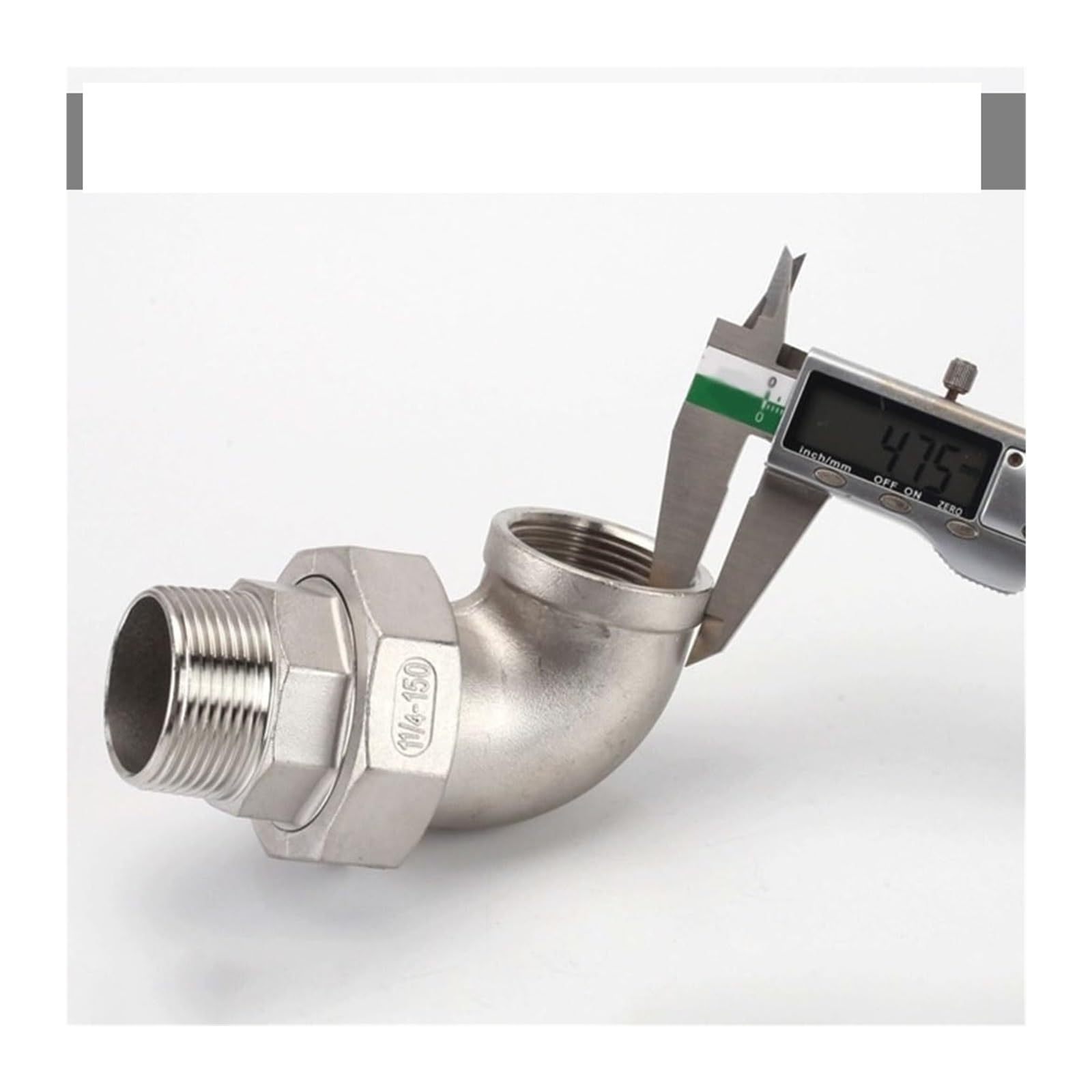 Winkelverbinder, 1 Stück 1/8" 1/4" 3/8" 1/2" 3/4" 1" 1-1/4" 1-1/2" 2" Edelstahl-Verbindungswinkel mit Innengewinde,Schlauchverbinder(1 1/2" Female)