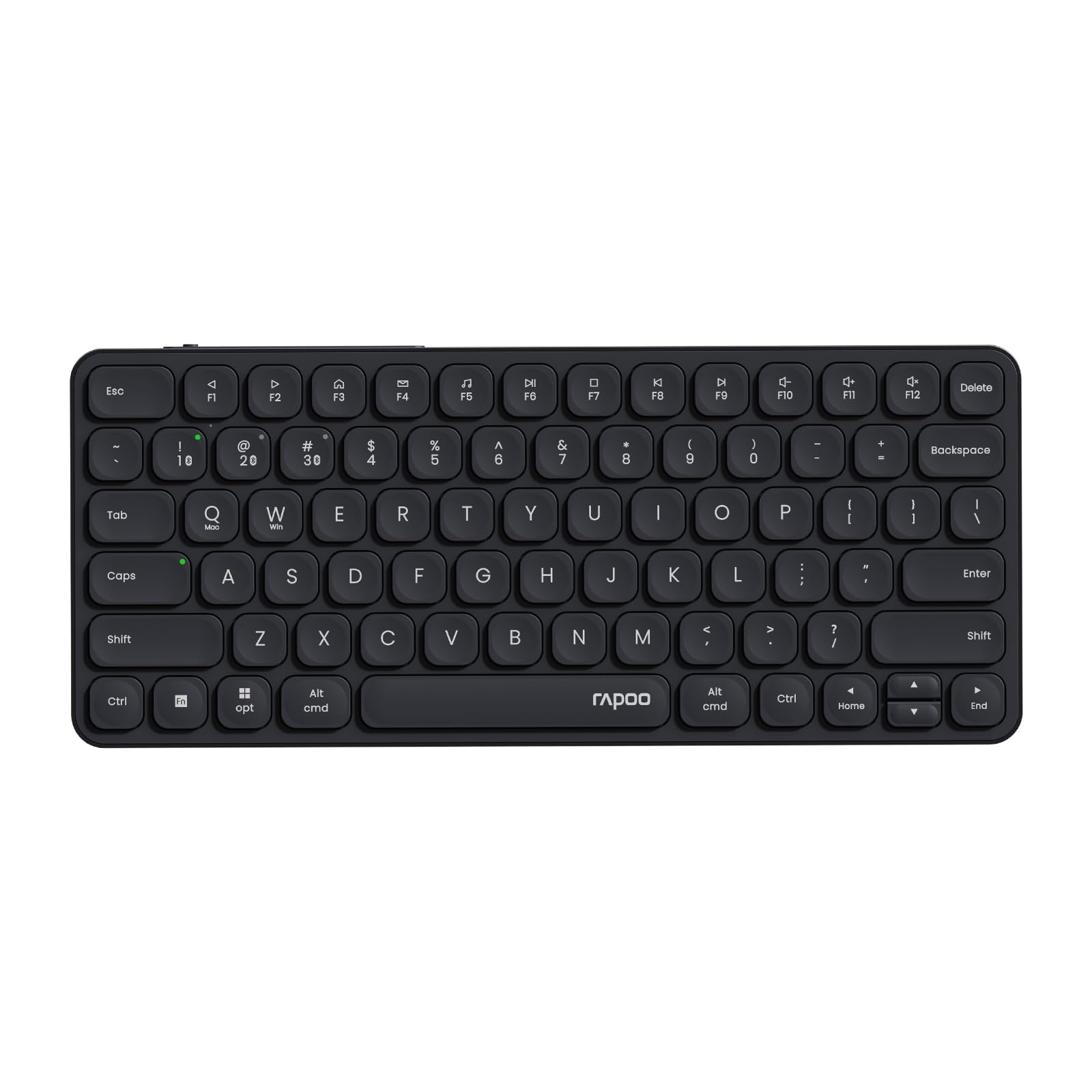 RAPOO E9050L Wireless Bluetooth Keyboard Multi-Device Blade Series 78 Key Ultra Thin USB-C Rechargeable Compact Quiet Keyboard Connect 4 Devices Low Profile for Windows/Mac/Linux/Chrome (Black)