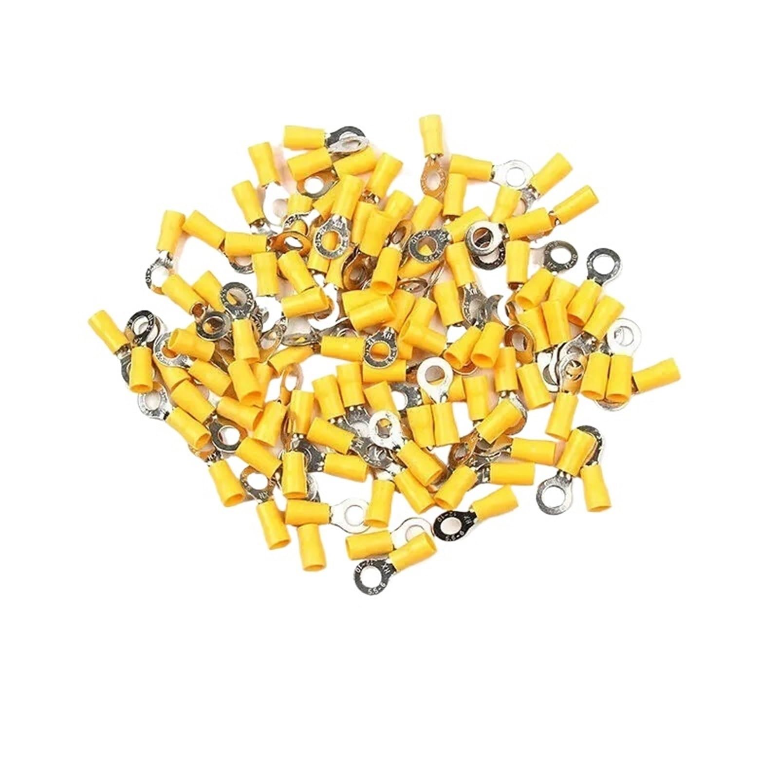 Ensdiepls Rv5.5-6 Insulated Ring Terminals, 0.5Mm Insulated Ring Terminal Connector Crimp 4-6Mm 12-10Awg For Auto Motorcycle Marine(Rv5.5-6)