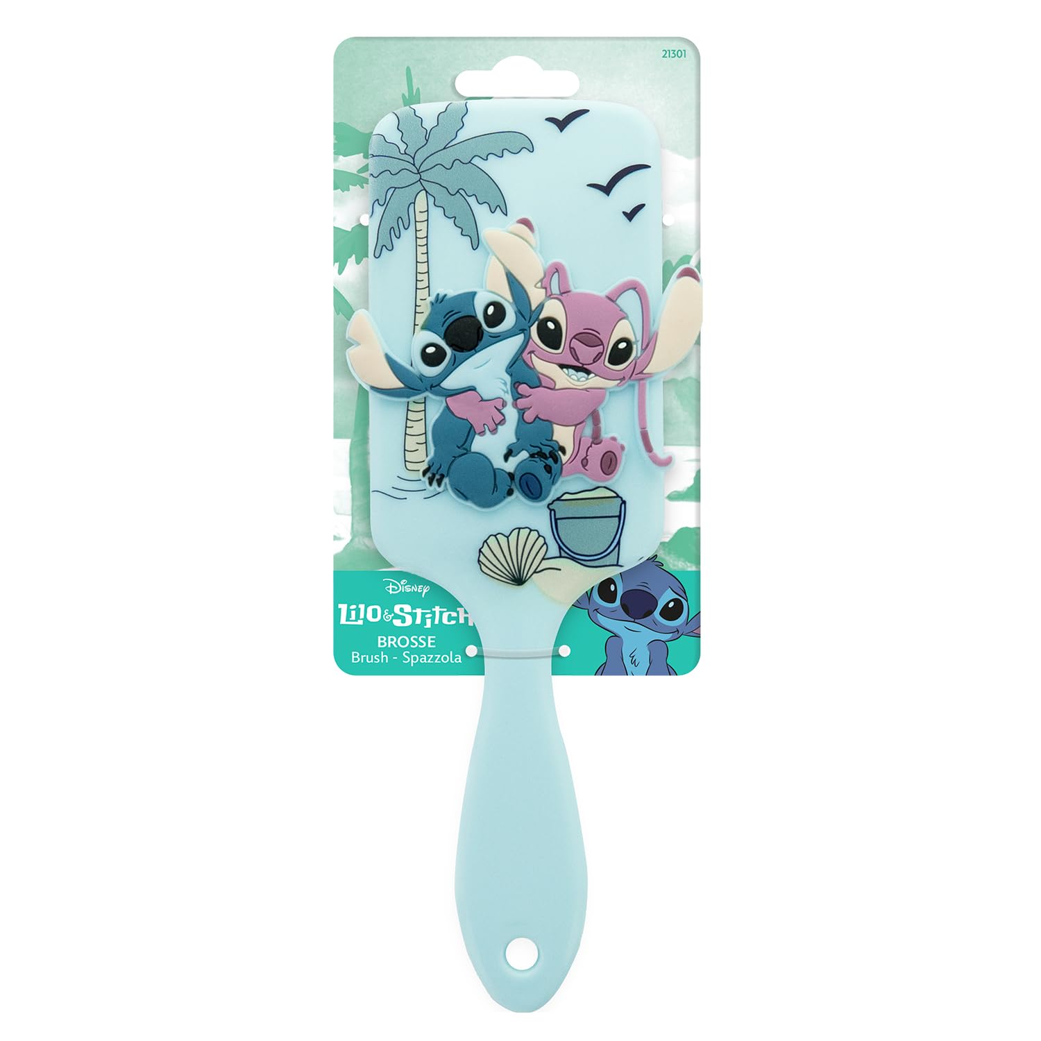 Disney STITCH - Szczotka do rozczesywania włosów - Lilo & Stitch - Stitch & Angel - Oficjalny produkt Disney