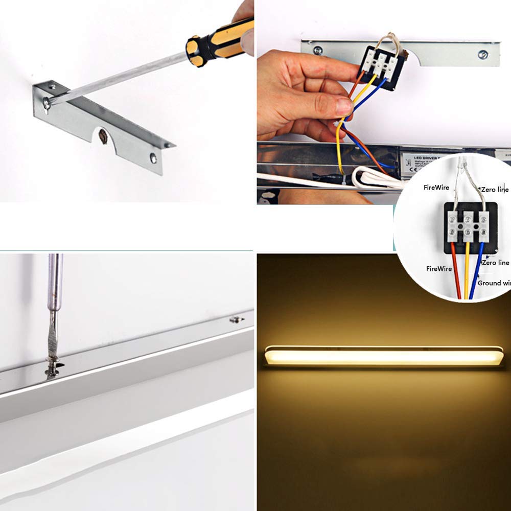 Apliques de Pared para baño Acabado Cromado Blanco frío Blanco cálido Impermeable IP44 Lámpara LED para Espejo de baño 9 W con Interruptor Luces LED para Espejo de Maquillaje