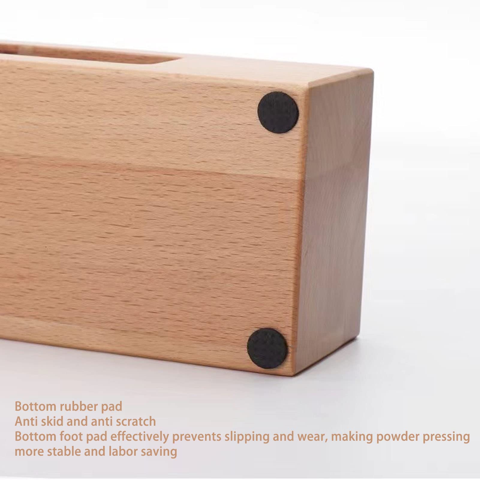 Holz-Kaffeefilter-Tamper-Halter, 5-Loch-Holz-Espresso-Tamper-Mattenständer Tamper-Station, Rutschfeste Kaffee-Tamp-Station-Basis für Siebträger, Kaffeeverteiler, Zuhause und Café (58 mm 5-Loch)