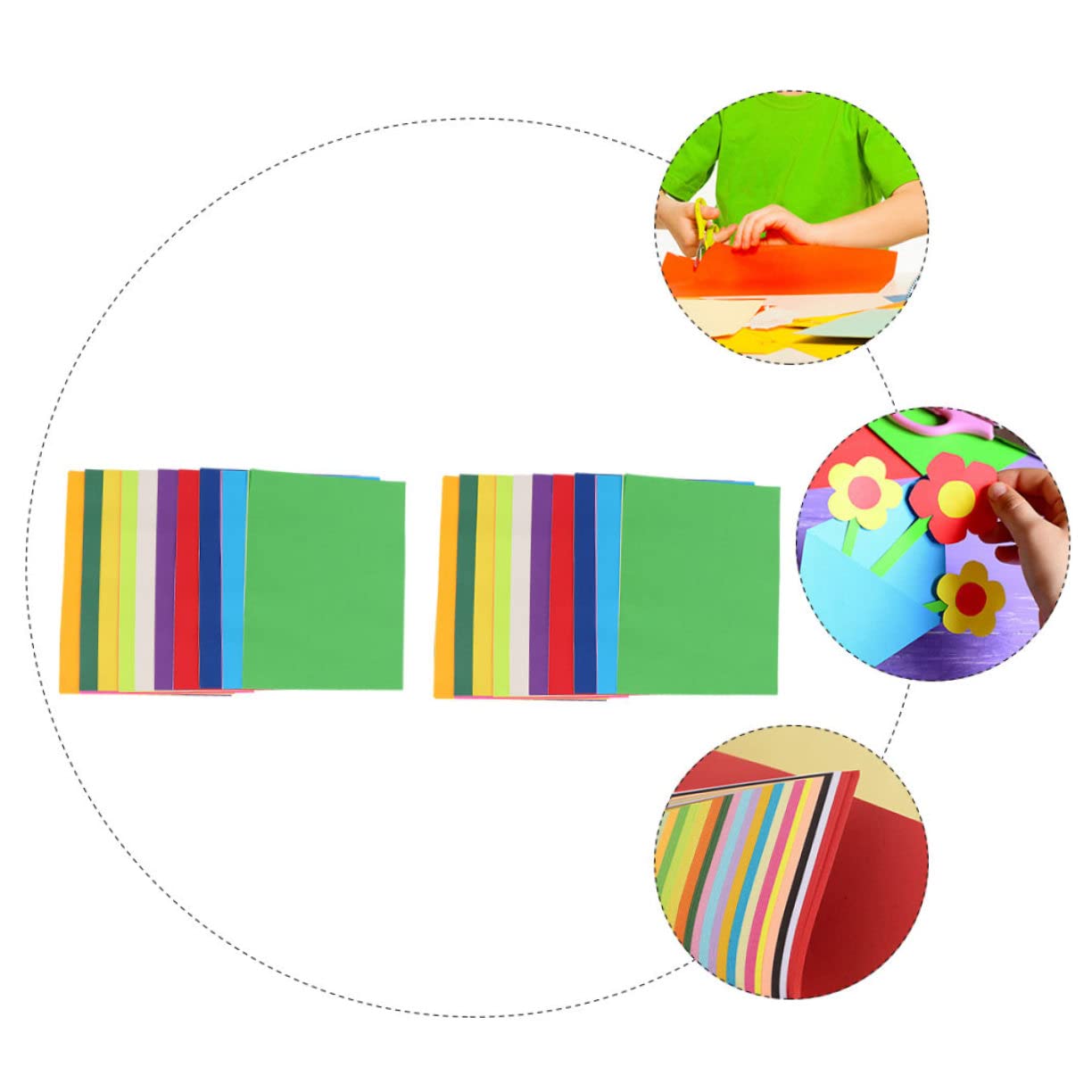 Quadratisches Faltpapier für Kinder, 200 Blatt Selbstgemacht Bastelpapier | Papier für Zuhause und Schule, Doppelseitig Bedruckt, für Erwachsene Geeignet