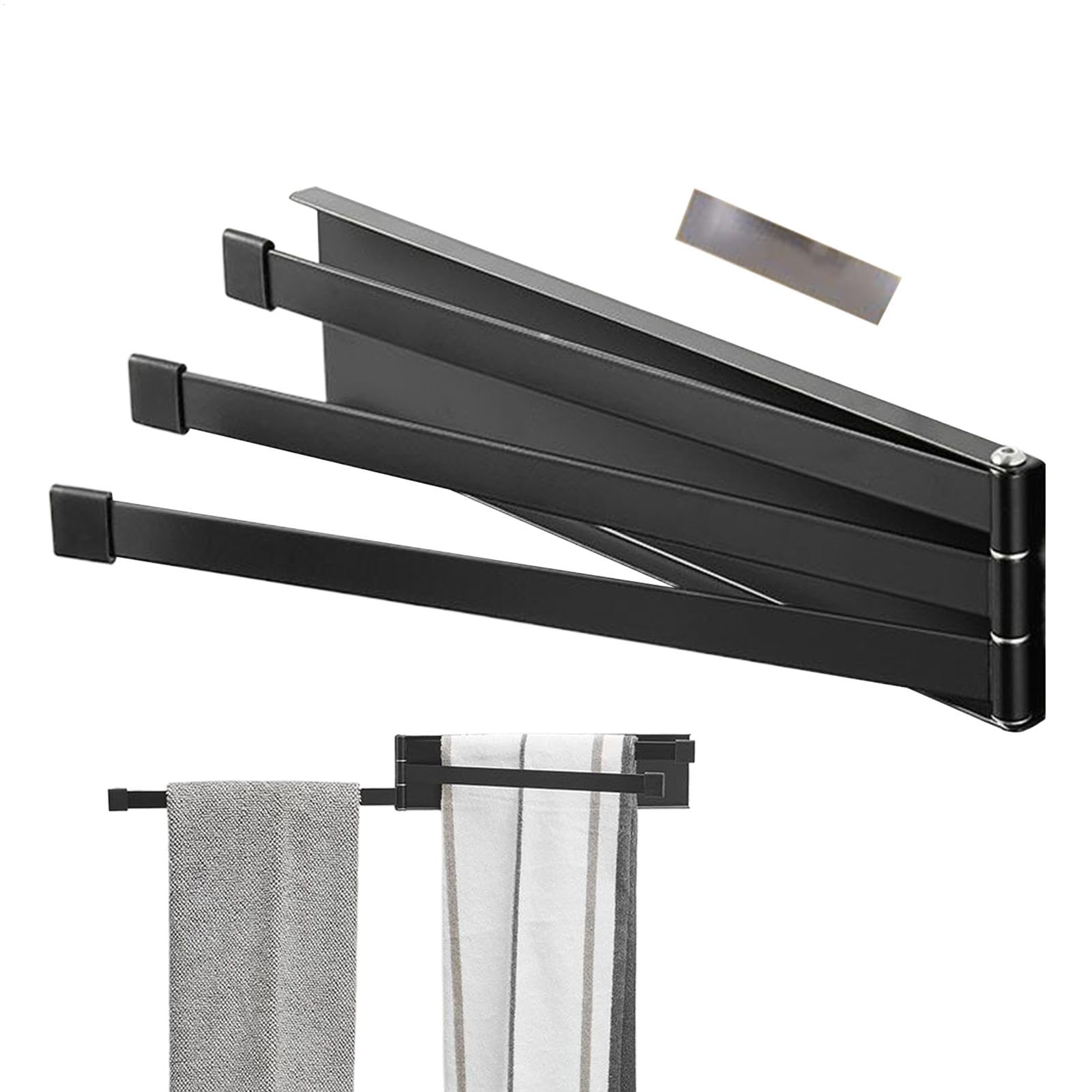 Toallero rotativo para baño con barras plegables y estructura robusta de diseño