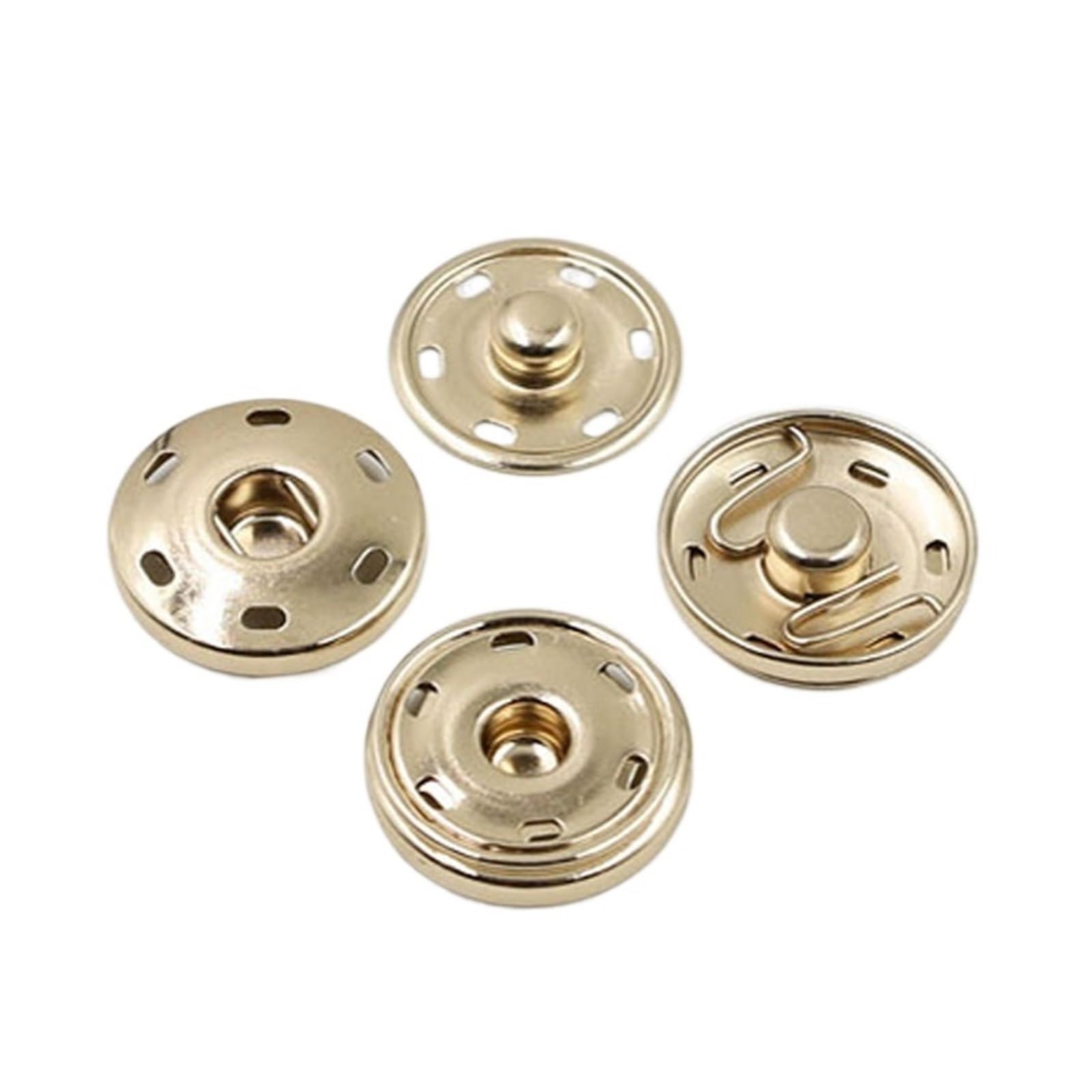 Packung mit 100 Sets Metall-Druckknöpfen for Nähen von Lederhandwerk, Kleidung, Taschen, Druckknöpfen (Size : 19mm Gold)