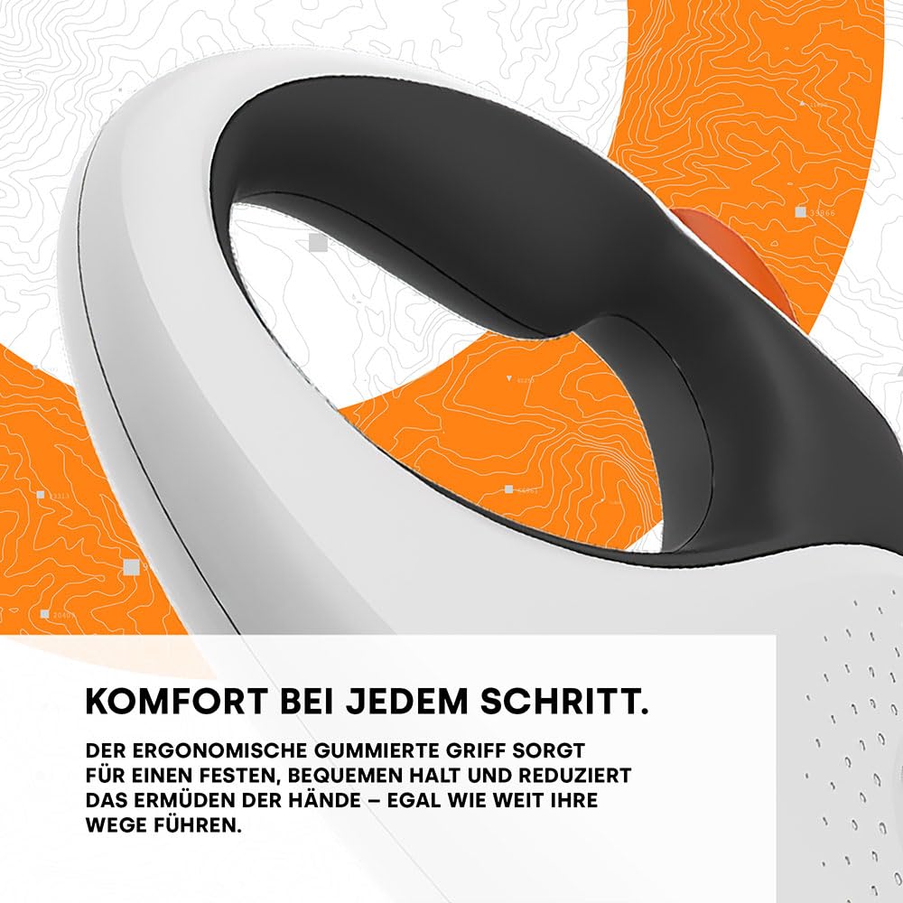 Automatische Hundeleine 5m für Große Hunde bis 50kg – Extra Starke Rollleine mit Brems- & Stoppfunktion, Verhedderungsfreie Nylonleine, Ergonomischer Gummigriff, Schwarz