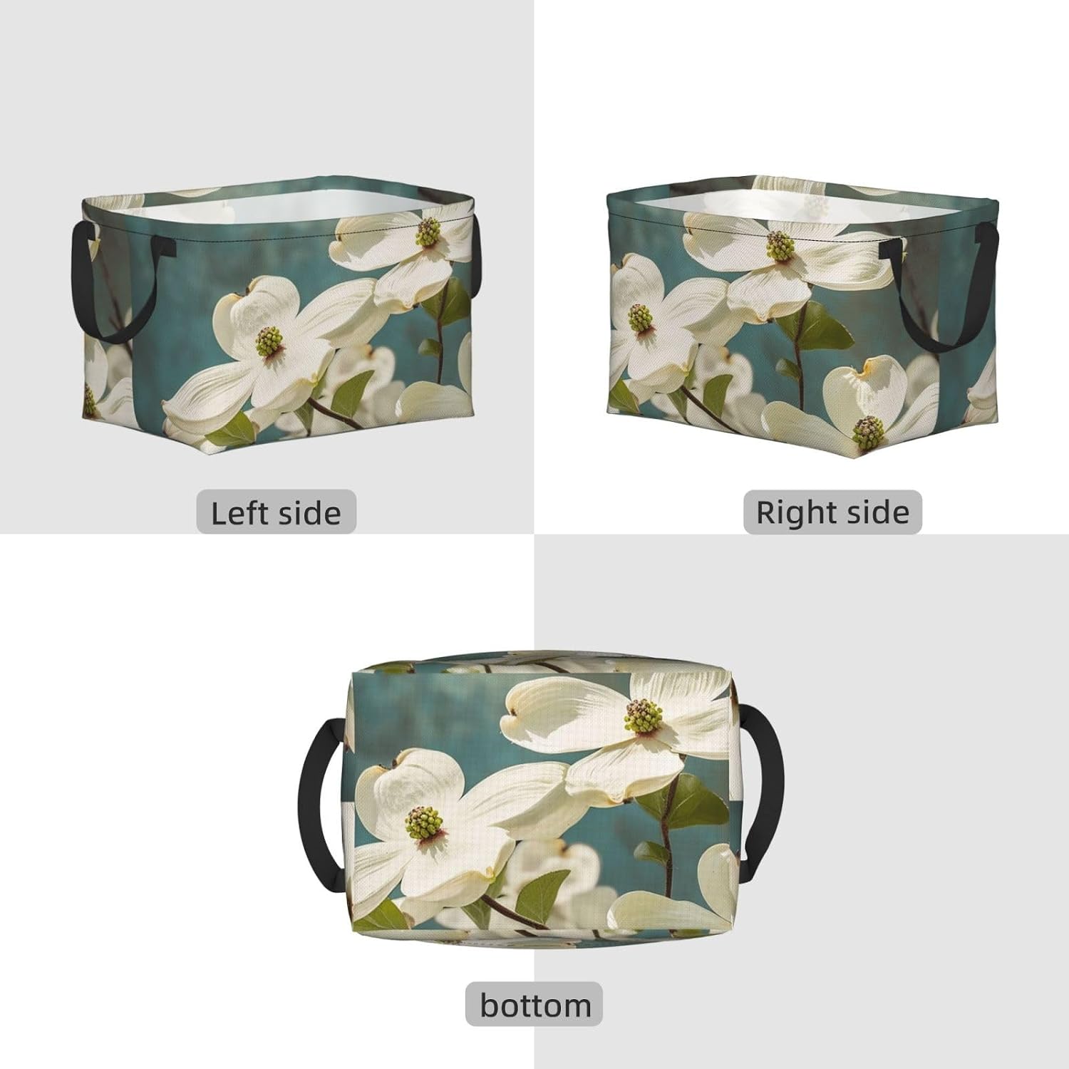Collapsible Storage Basket for Shelves, Decorative Closet Bin with Handles image 2