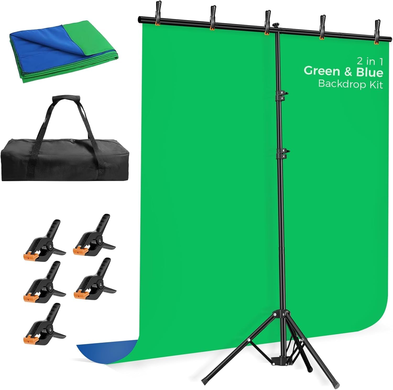 Photo 1 of EMART 5x6.5ft Blue Green Screen Backdrop Kit