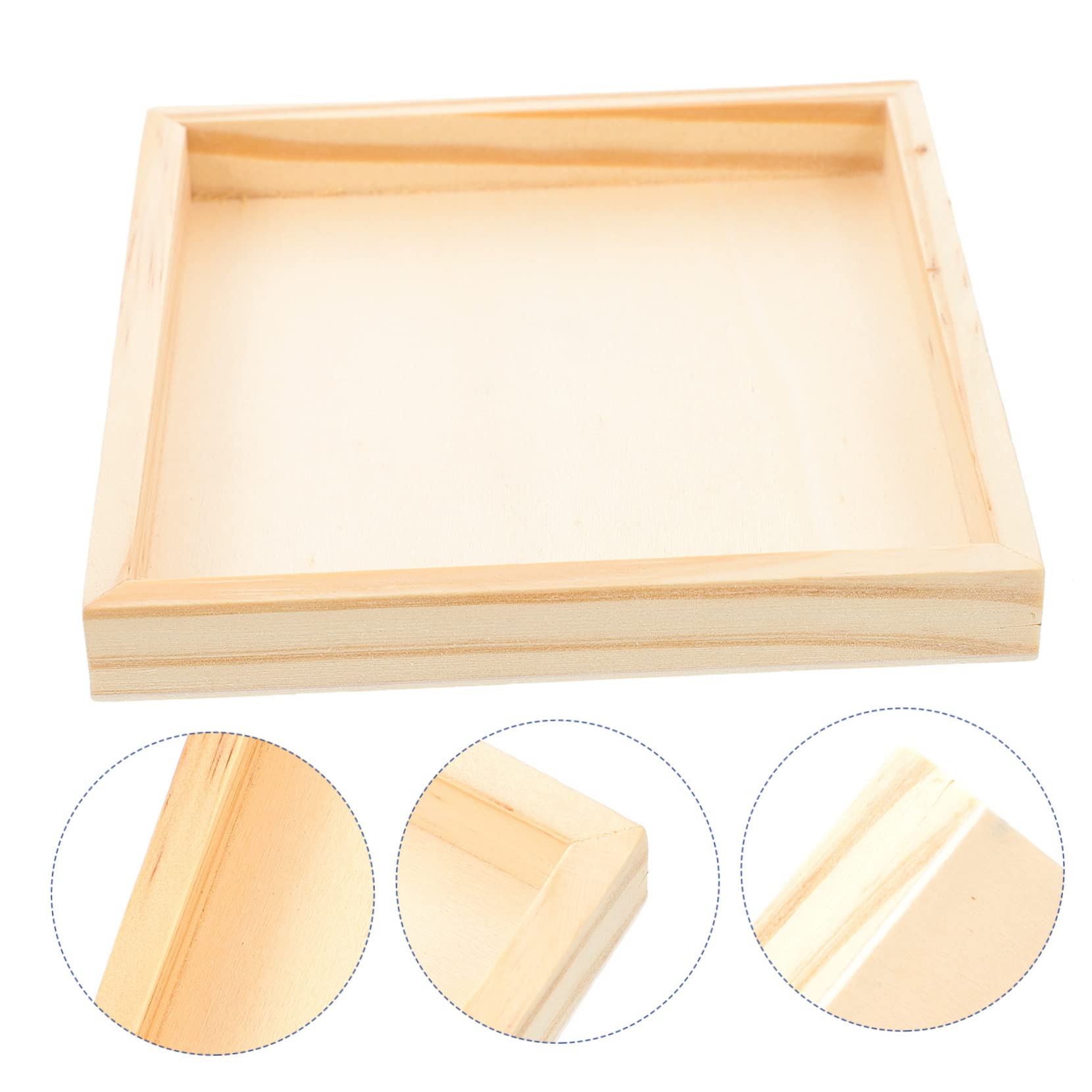 Healifty 2sets 4pcs Puzzle Accessory Trays Unfinished Wood Sorting Trays for Block Game Organization and Serving for Adults 4pcs*2