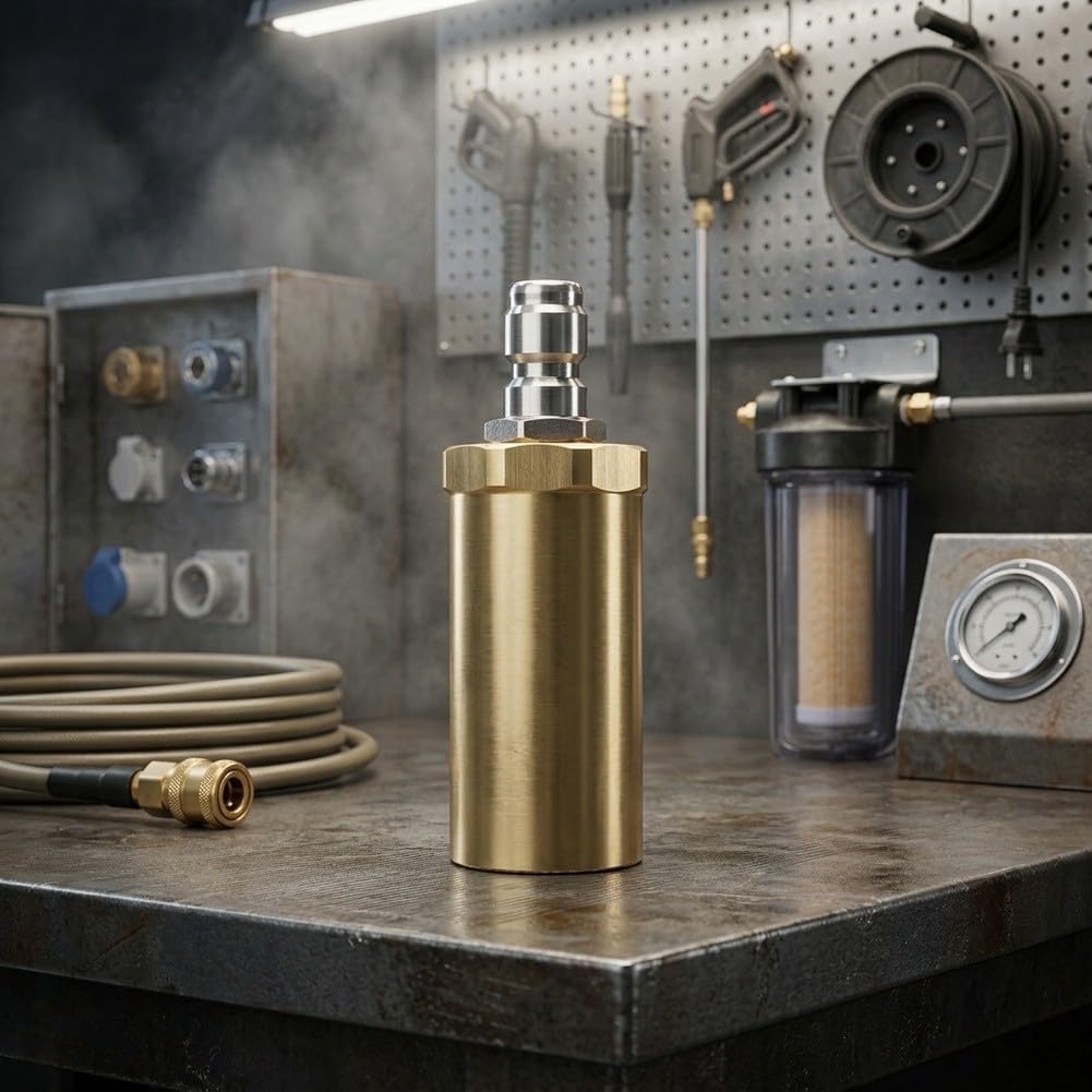 Puntas para hidrolimpiadoras, Boquilla giratoria de alta presión 360 ​​grados 3600 Psi Cobre Oro 1,2 y,0 mm(2.0 mm aperture)