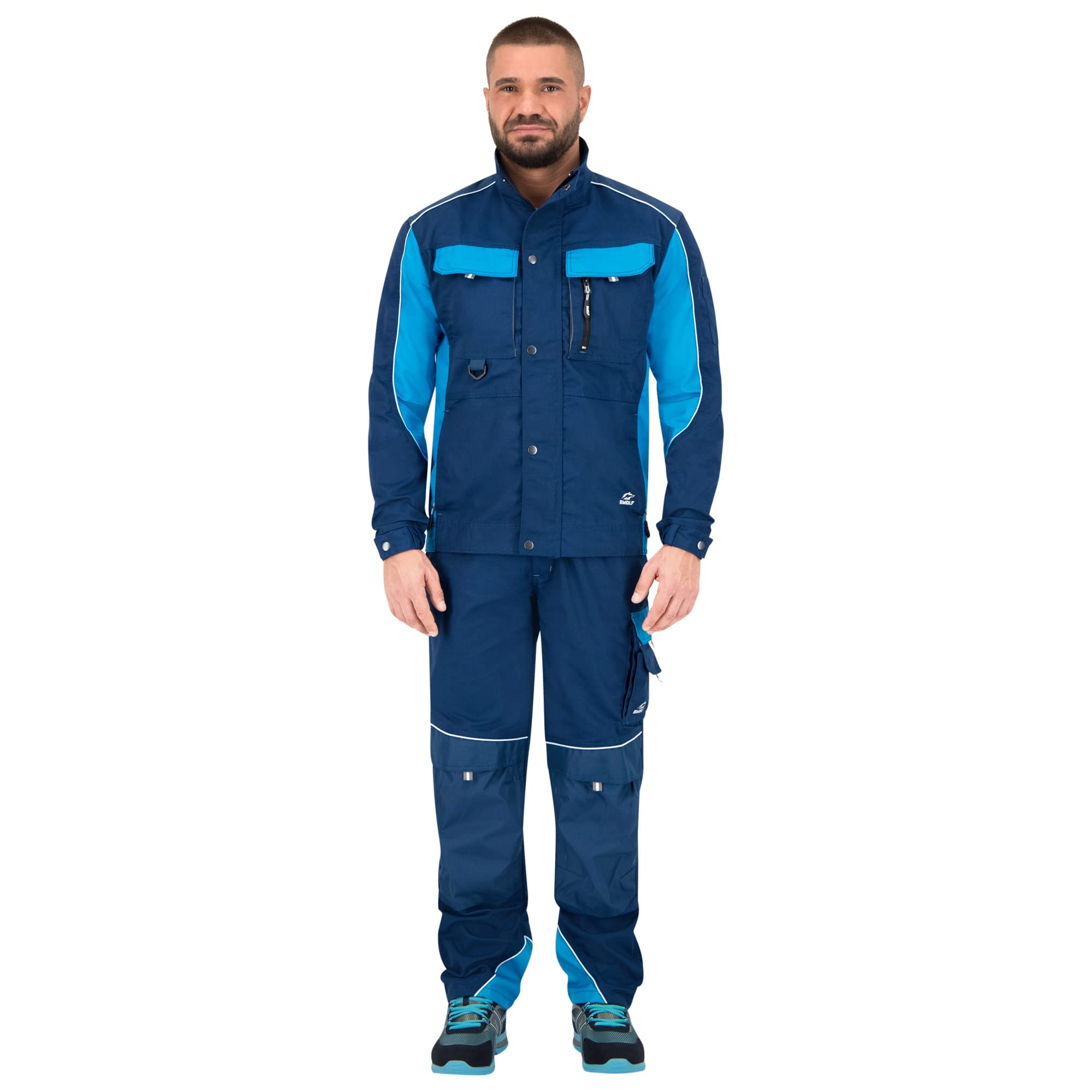 BWOLF Brave Veste de travail pour homme Veste de travail multifonction Veste de travail – Poches multiples + Multi poches + Manches renforcées en polyester 600D