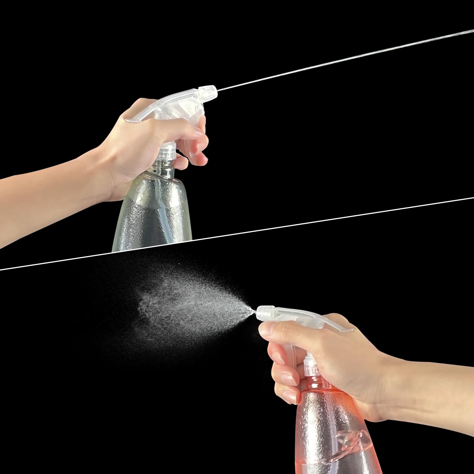 Newpop 3er Set Sprühflaschen 500 Ml – Transparent, Mit Verstellbarem Sprühkopf Für Pflanzen, Haare & Reinigung