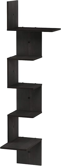 FURINNO Wall Mounted Shelves, Wood, Espresso, one size