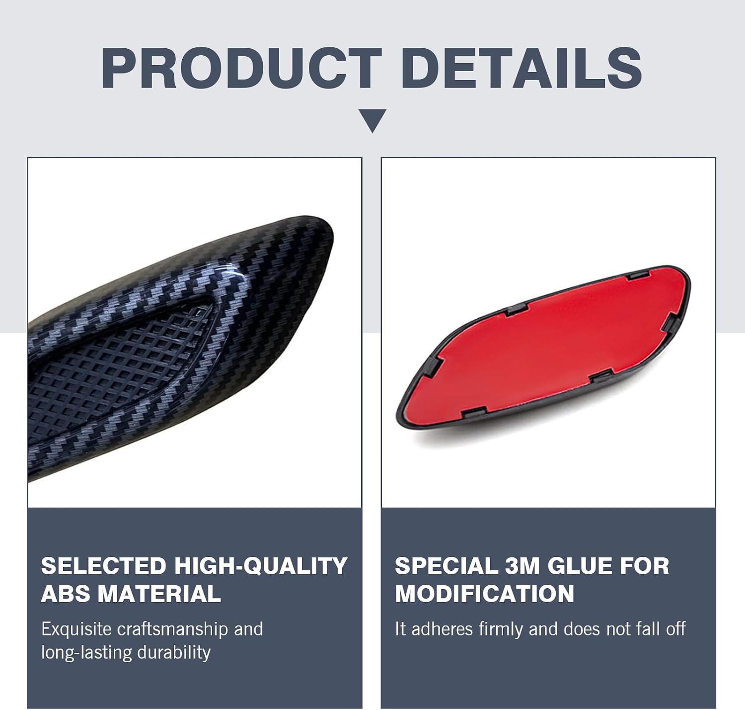 6 PCS Car Side Fender Hood Vents, Louvers Air Intake Decorative Trim Stickers, ABS Simulated Air Hood Vents Side Grille Decals, Universal Automotive Exterior Accessories for Most Car (Carbon)