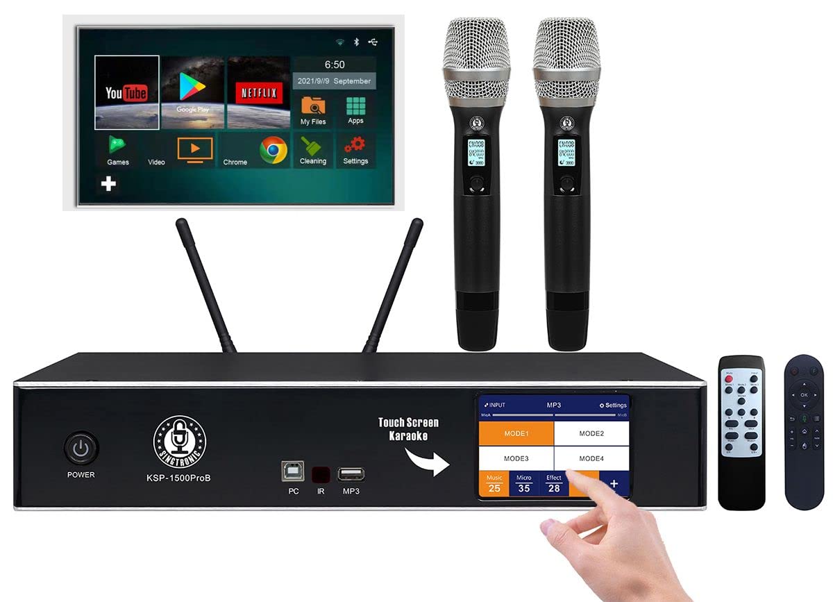 Singtronic KSP-1500ProB Professional 4 in 1 Digital 2500W Karaoke Amplifier W/Unlimited YouTube Songs by iPhone & Tablets