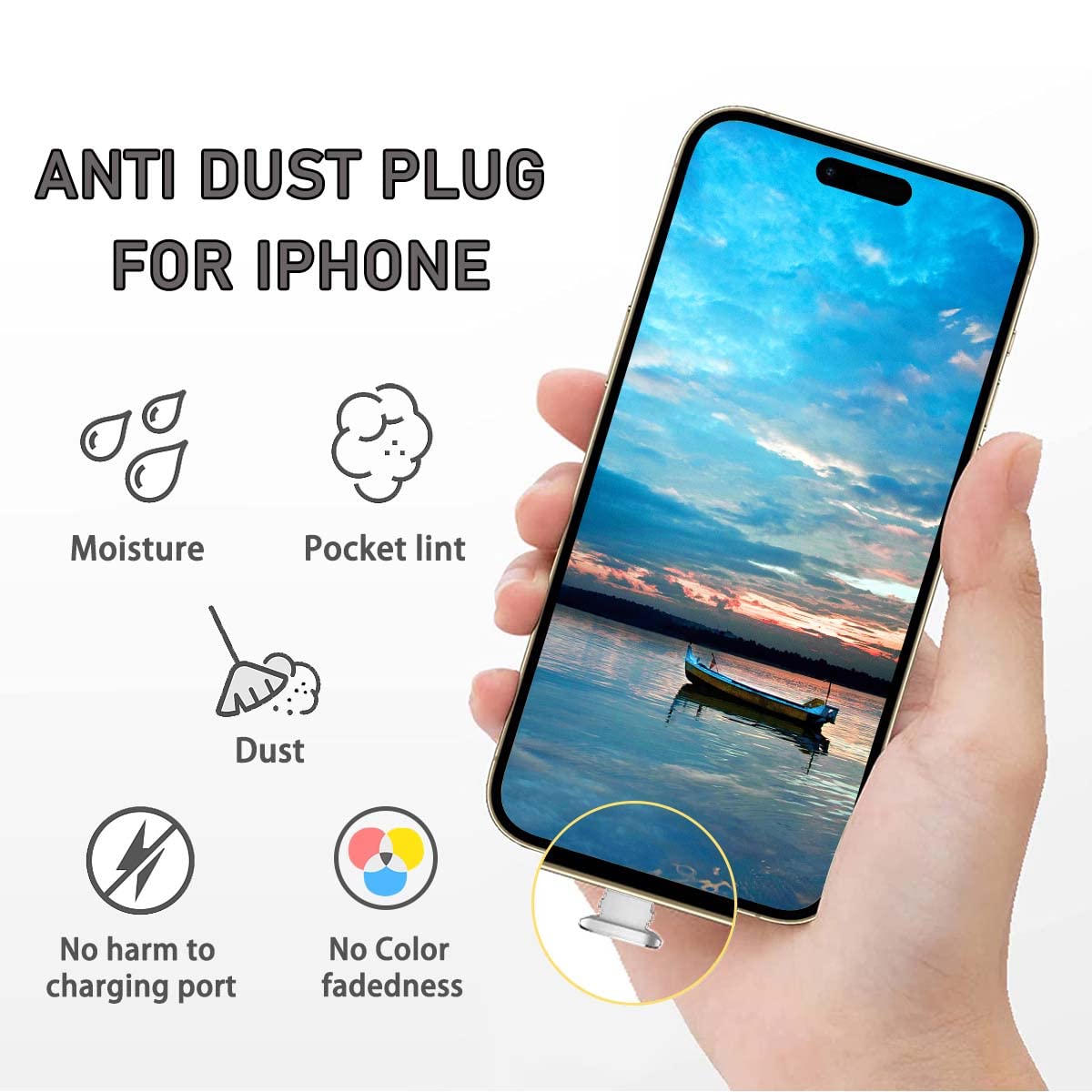 Amazon.com: Fanoshon 4 Pack Metal Dust Plugs Silver Charging
