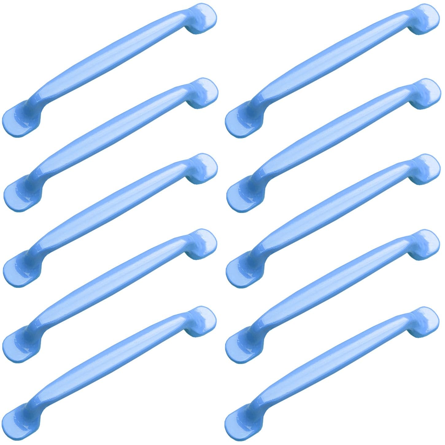 ZESLIV Pack of 10 Blue Furniture Handles Bar Handles, Kitchen Cabinet Handles Made of Aluminium, Hole Spacing 96 mm, Kitchen Handles, Drawer Handle for Children's Room, Wardrobe