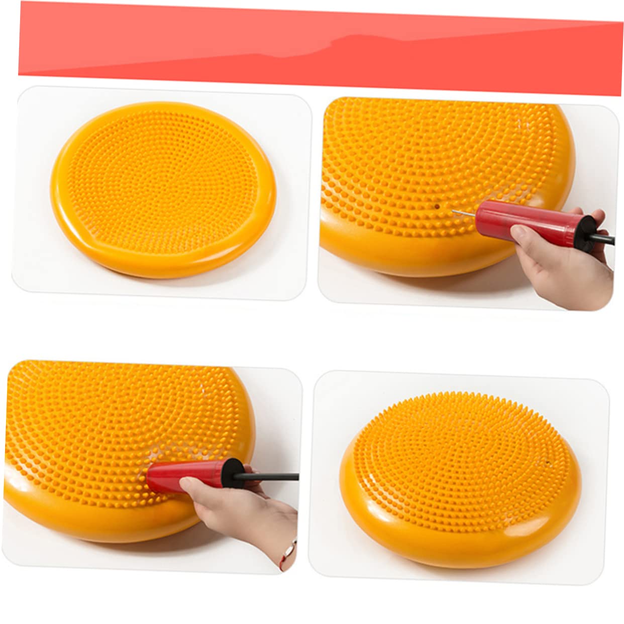 BESTonZON Coussin Gonflable Épais pour Renforcer la Stabilité Du Tronc et Dorsales Rose Comprend une Pompe Manuelle