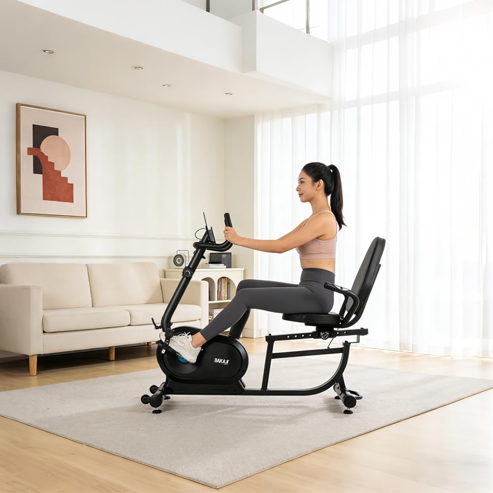 BAKAJI Cyclette Magnetica da Casa con Sedile Regolabile Ergonomico, Bici Fitness per Allenamenti Cardio, Bicicletta per Palestra Sport di Resistenza con Schermo LCD e Controllo Frequenza Cardiaca