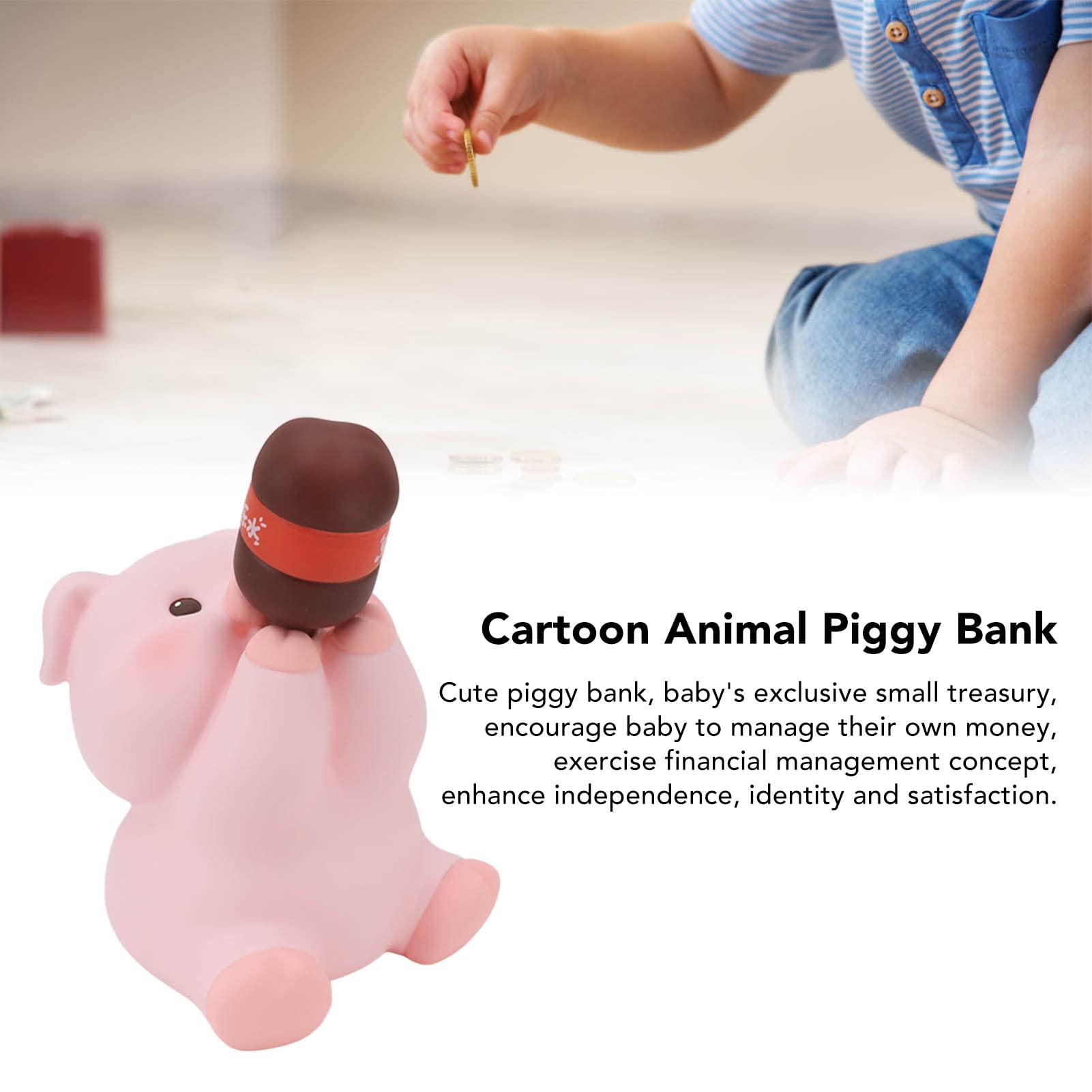 Salvadanaio Infrangibile A Forma Di Animale | Per Bambini | Design Divertente | Con Coperchio - Foto 12