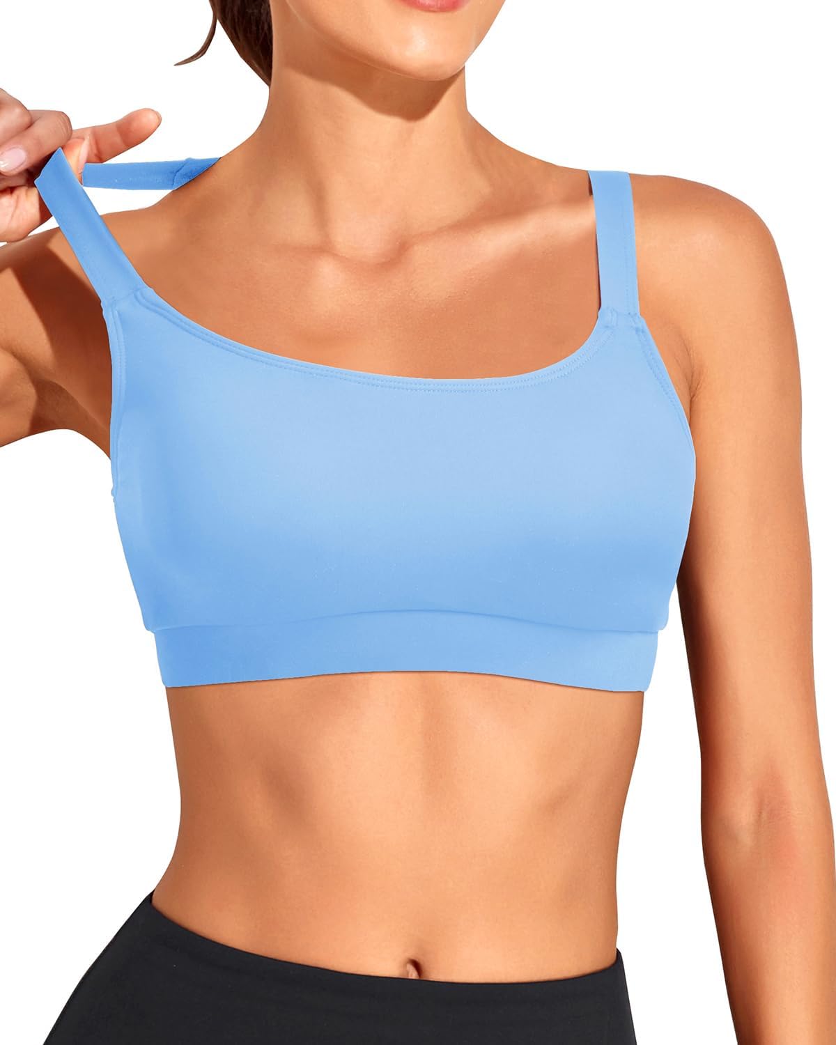 Tempt Me Women Sports Bra Bikini Tops Scoop Neck Bathing Suits Top Padded Swim Crop Tops Only - Image 4