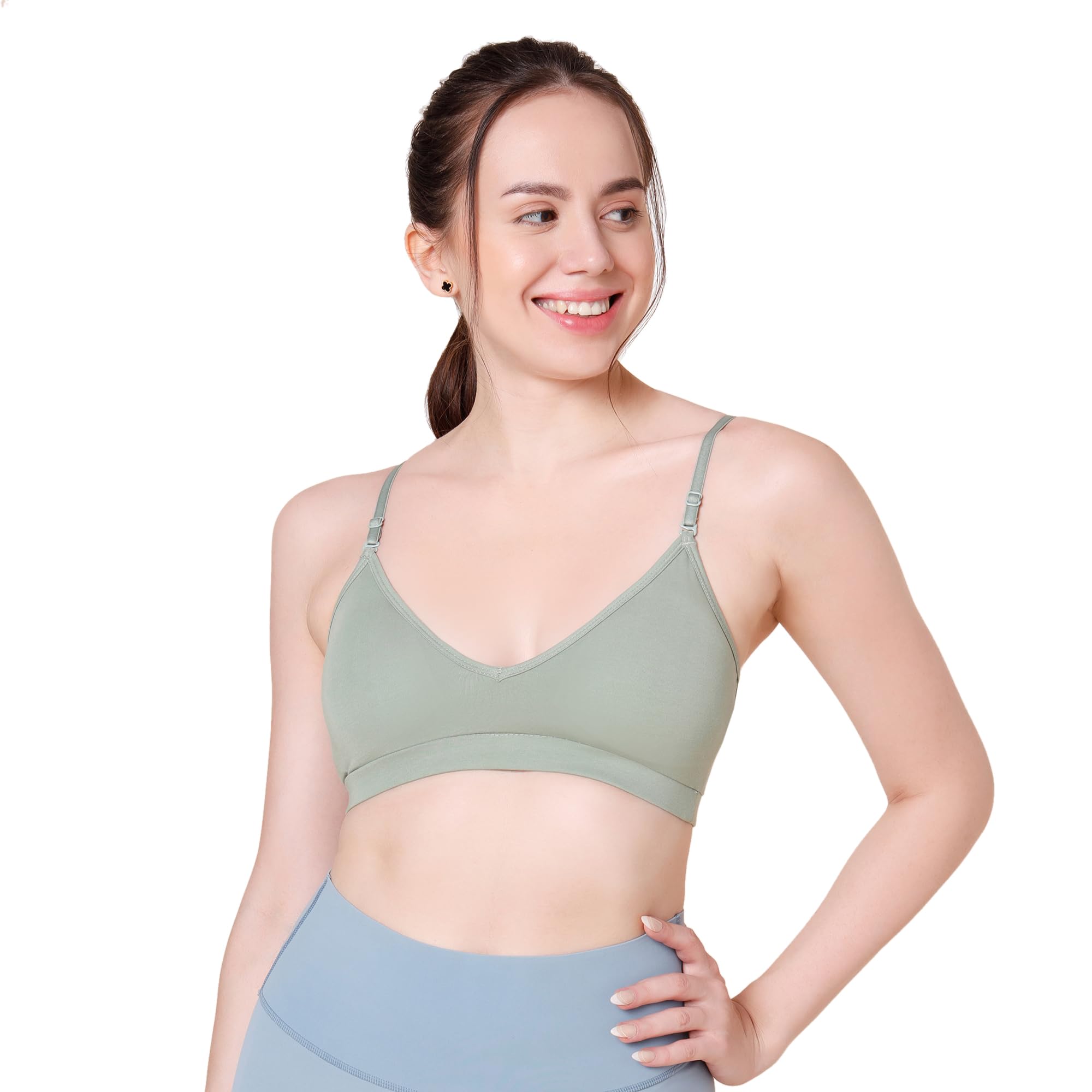 sillysally Padded Bra for Girls & Womens | Breathable Regular Bra with Stretchable Cotton Fabric | Removable Pads Wire Free Bralette for Girls & Women-picture-12