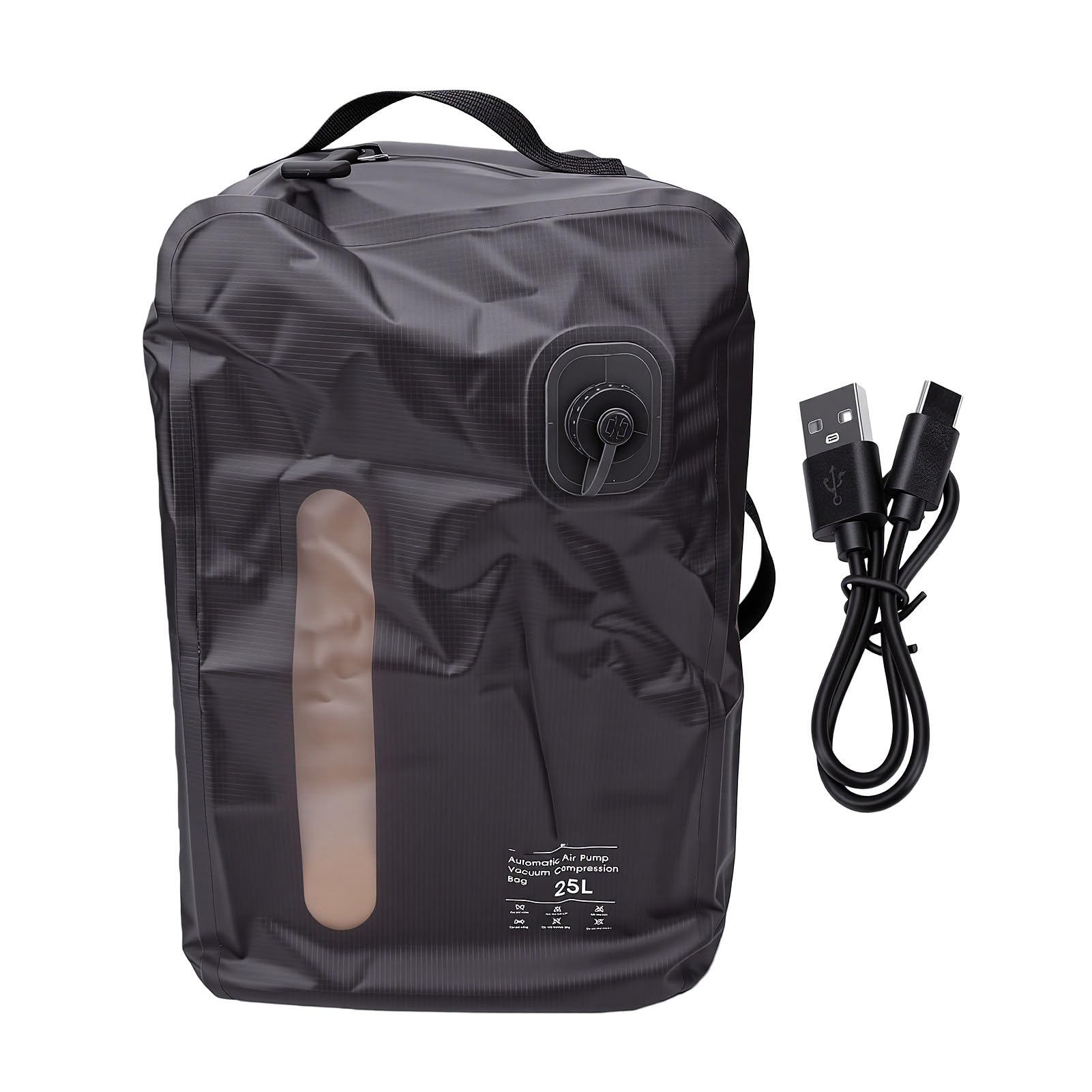 Bolsa de Viaje Al Vacío, Bolsa de Sellado Al Vacío a Prueba de Fugas de TPU de 25 L, Resistente, Duradera y Ultraligera, de Viaje de Compresión Versátil de 46 X 28 (GRAY)
