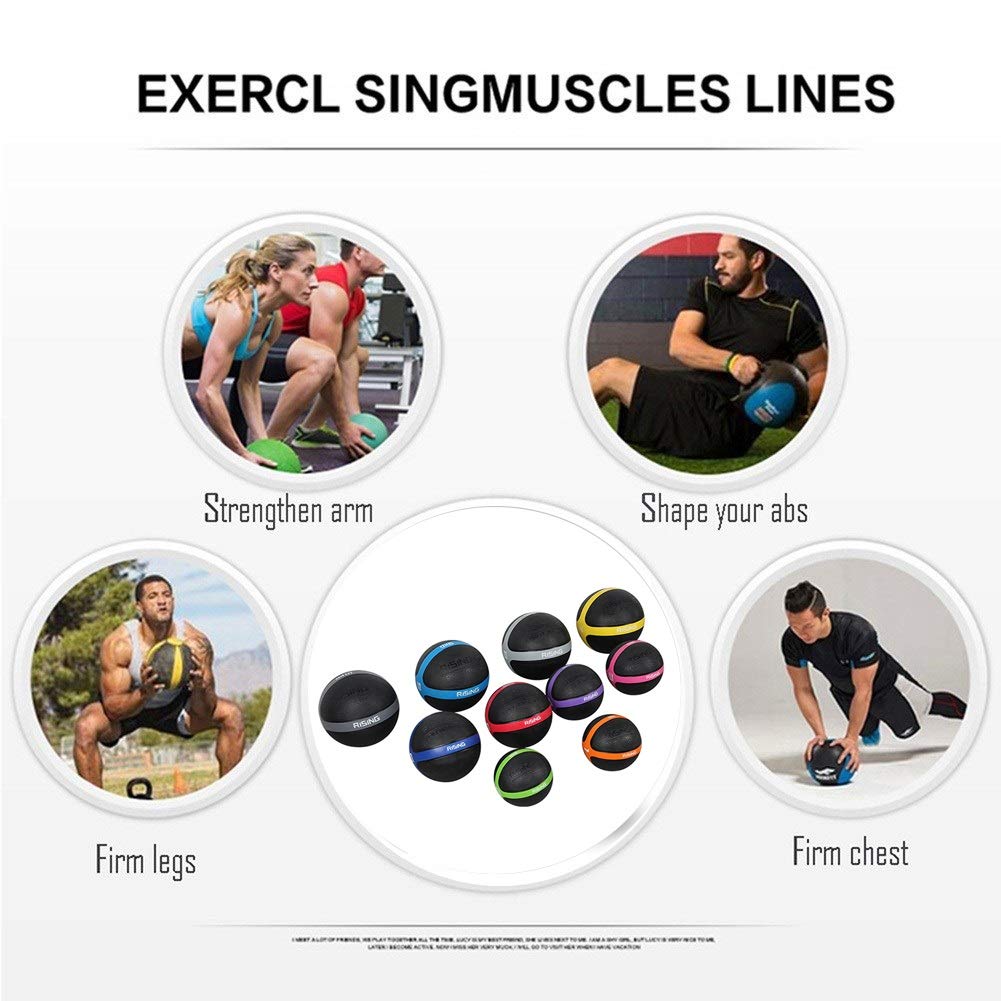 Palle mediche Fitness Medicine Ball, Wall Ball, Durevole in Gomma, Anche Distribuzione del Peso, Struttura Comoda Impugnatura, Usata for Il Training Muscolare, 1-10kg Opzionale
