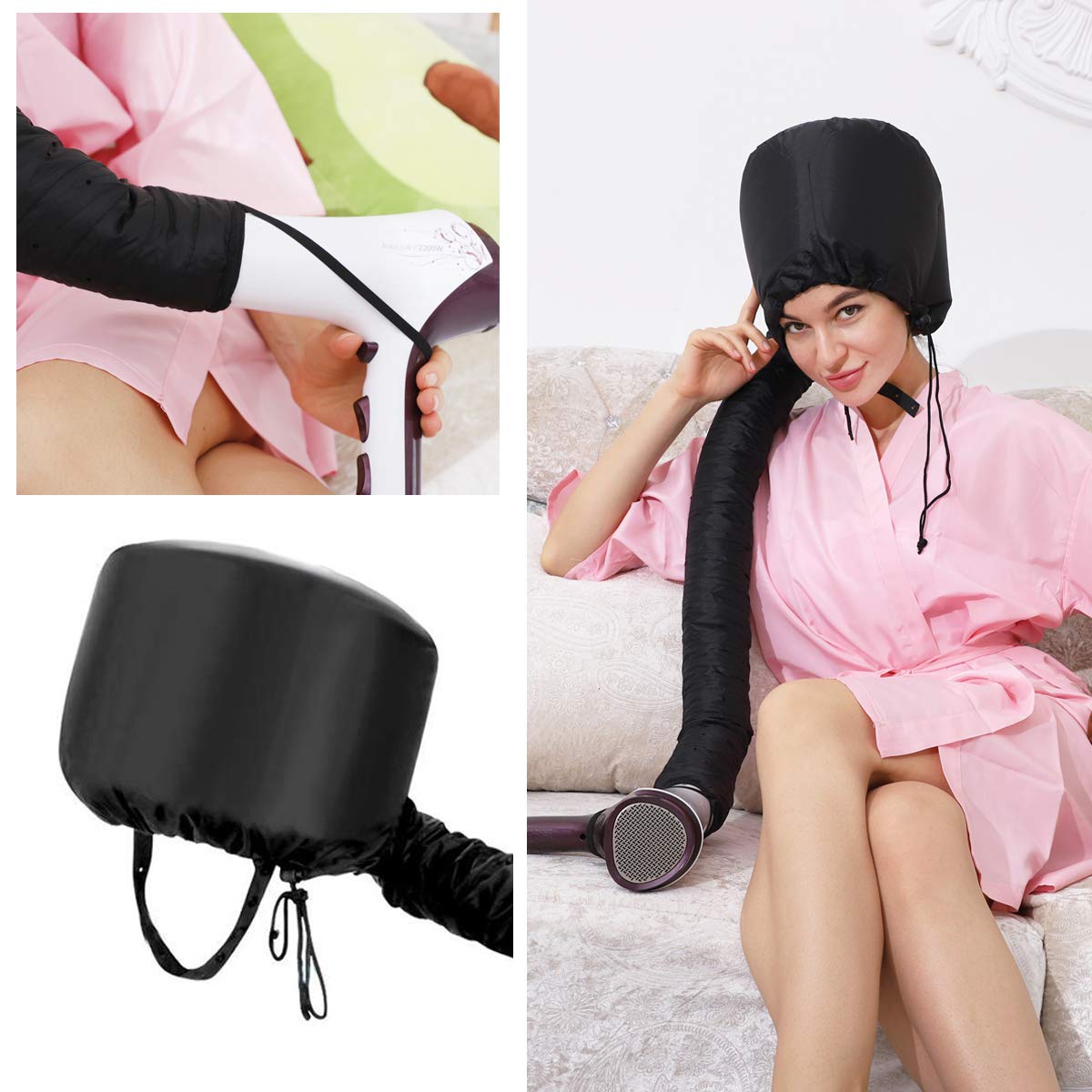 Bonnet Hair Dryer Hood Hair Dryer Bonnet Attachment Cap for DIY Hair Deep Conditioning Treatment Hair Care 3