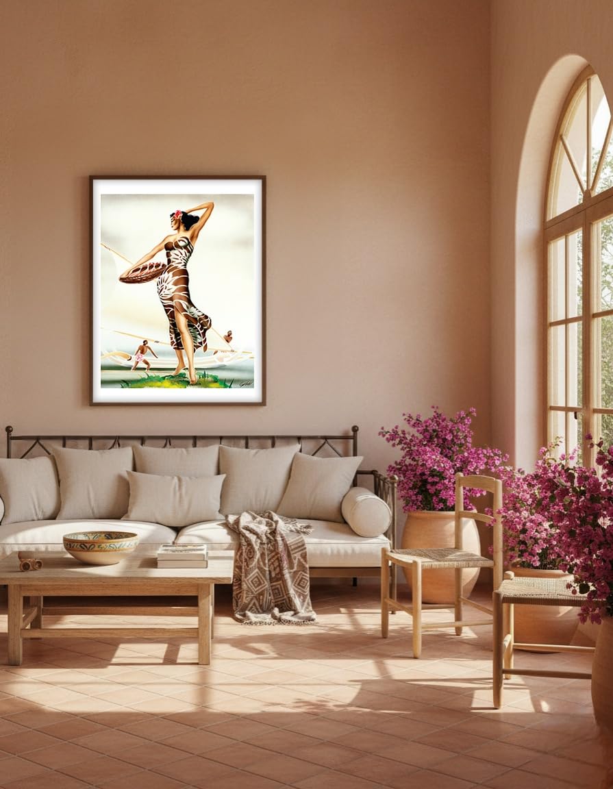 Amazon.com: Hawaiian Woman in Sarong (Kīkepa) Poster Print